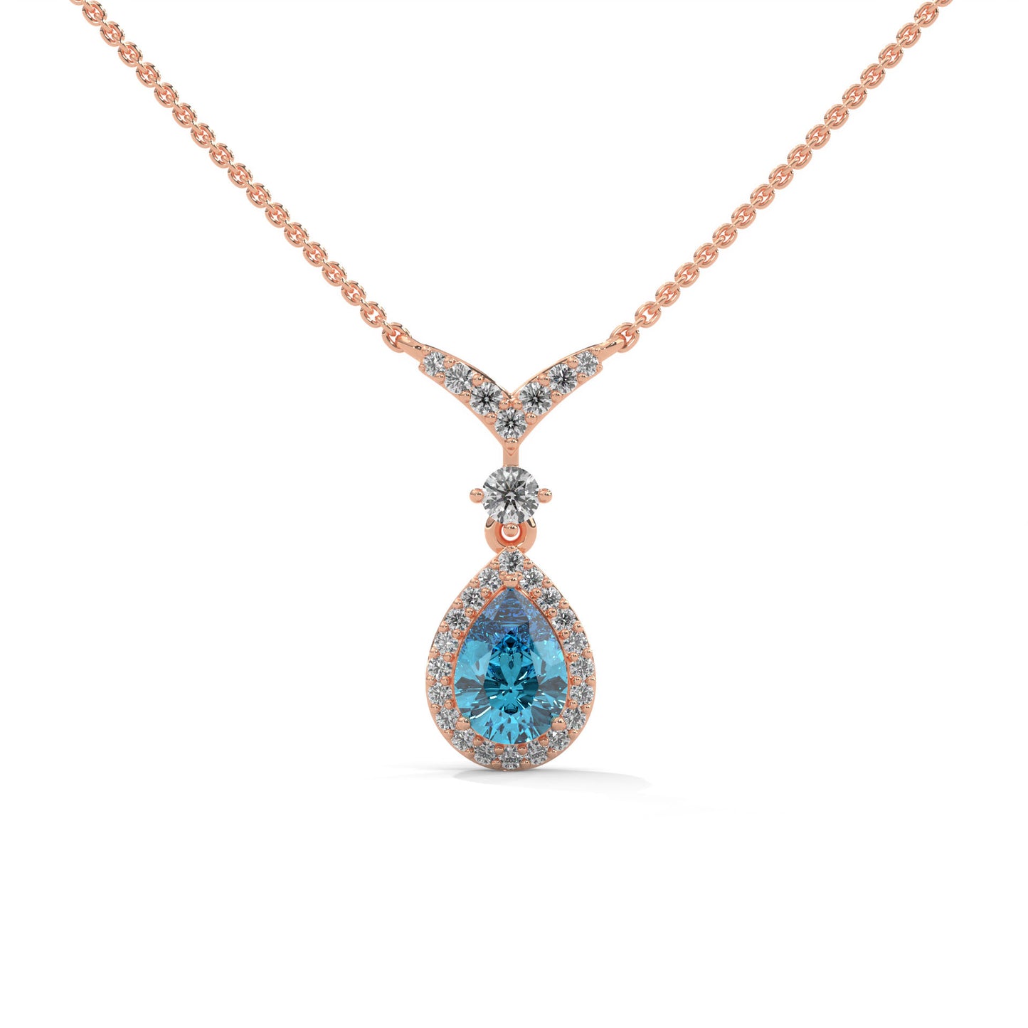 lab grown diamond | moissanite Jewellery Lagoon Loop Lab Grown Diamond OR Moissanite Pendant Rose Gold 18K by Rabbito Jewels