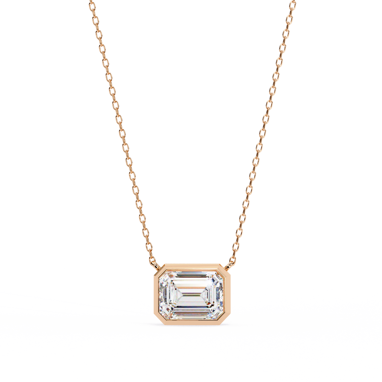 lab grown diamond | moissanite Jewellery Celia Lab Grown Diamond OR Moissanite Pendant Rose Gold 14K by Rabbito Jewels