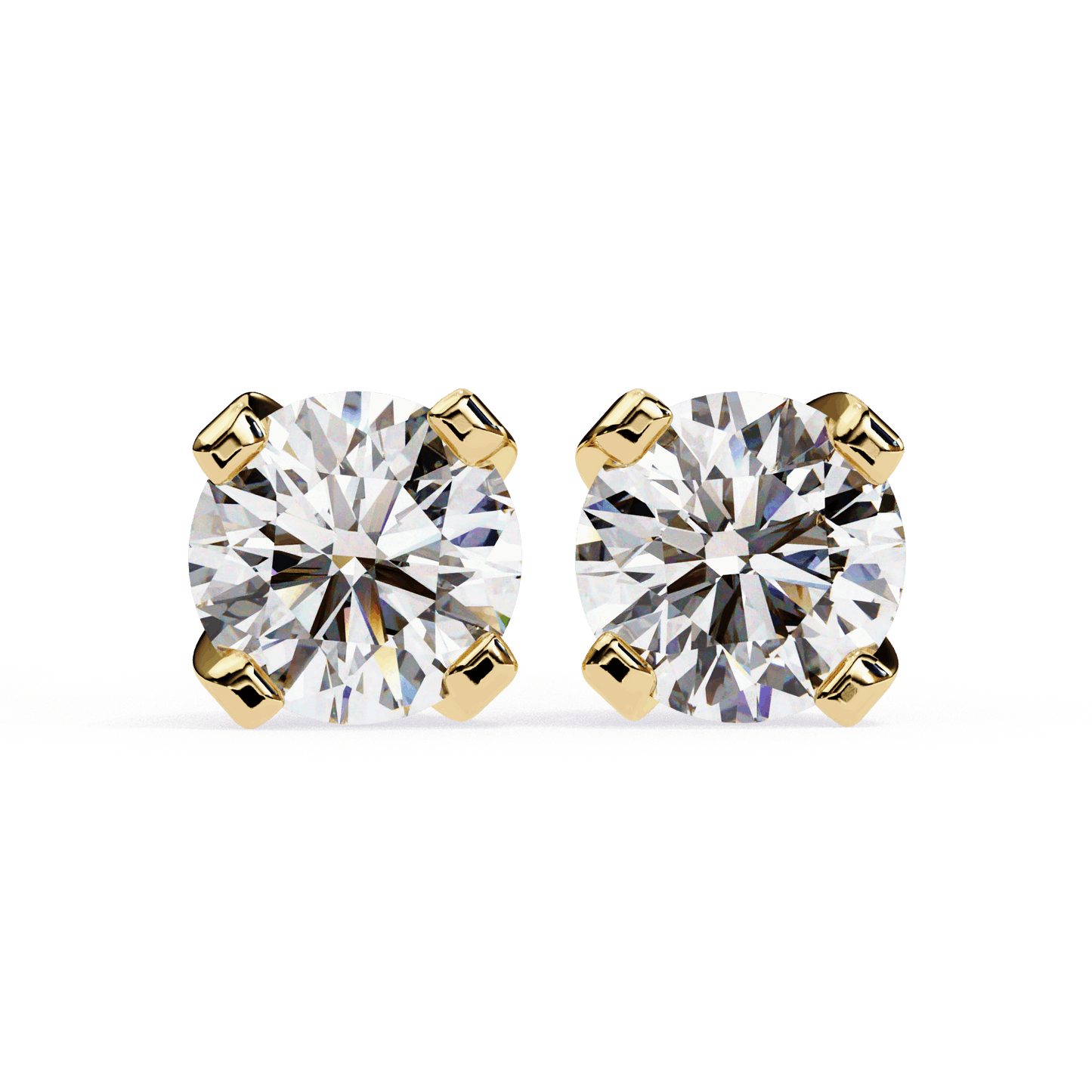 lab grown diamond | moissanite Jewellery Neon Ice 1.28ct Lab Grown OR Moissanite Stud Earrings Yellow Gold 18K by Rabbito Jewels