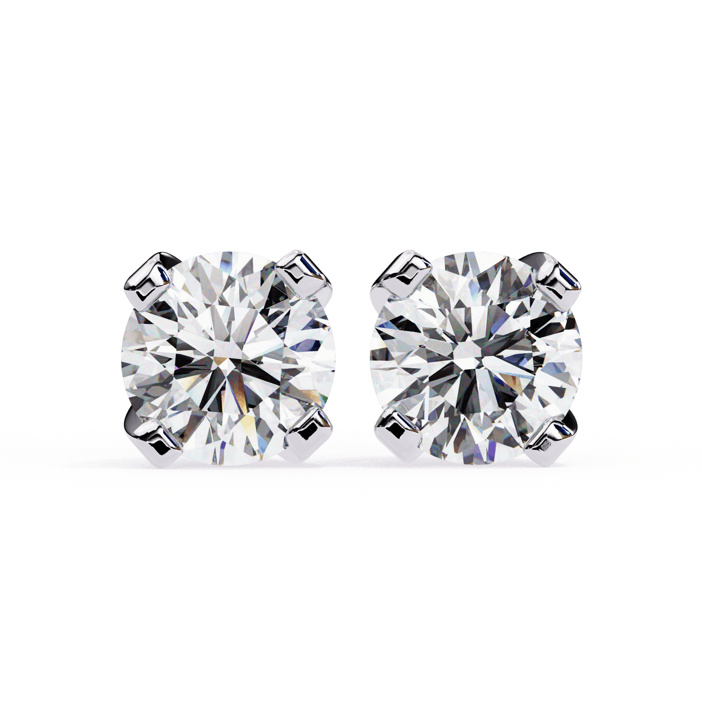 lab grown diamond | moissanite Jewellery Neon Ice 1.28ct Lab Grown OR Moissanite Stud Earrings White Gold 14K by Rabbito Jewels