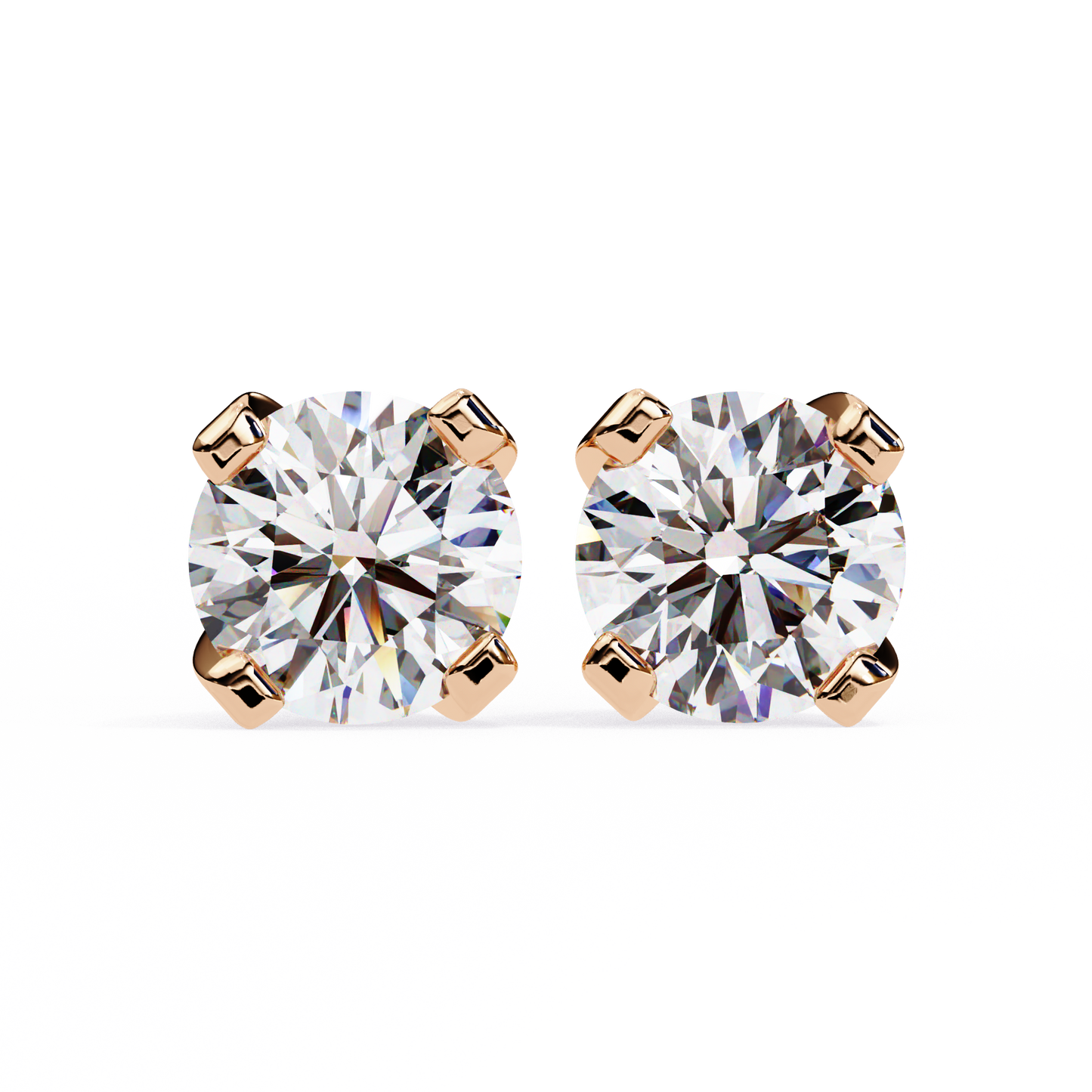 lab grown diamond | moissanite Jewellery Neon Ice 1.28ct Lab Grown OR Moissanite Stud Earrings Rose Gold 18K by Rabbito Jewels