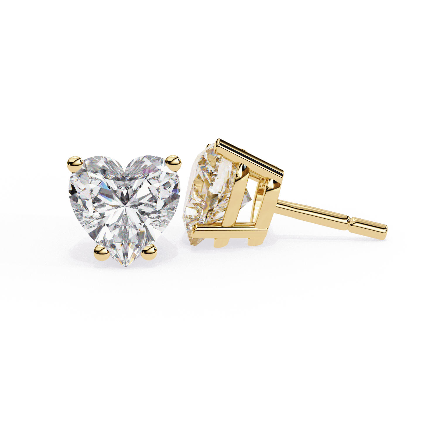 lab grown diamond | moissanite Jewellery Luxe Rebel 1.21ct Lab Grown OR Moissanite Heart Stud Earrings by Rabbito Jewels