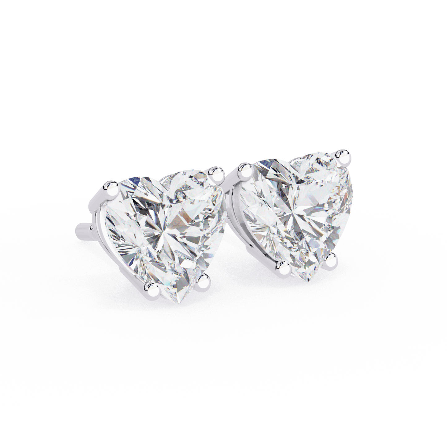 lab grown diamond | moissanite Jewellery Luxe Rebel 1.21ct Lab Grown OR Moissanite Heart Stud Earrings by Rabbito Jewels