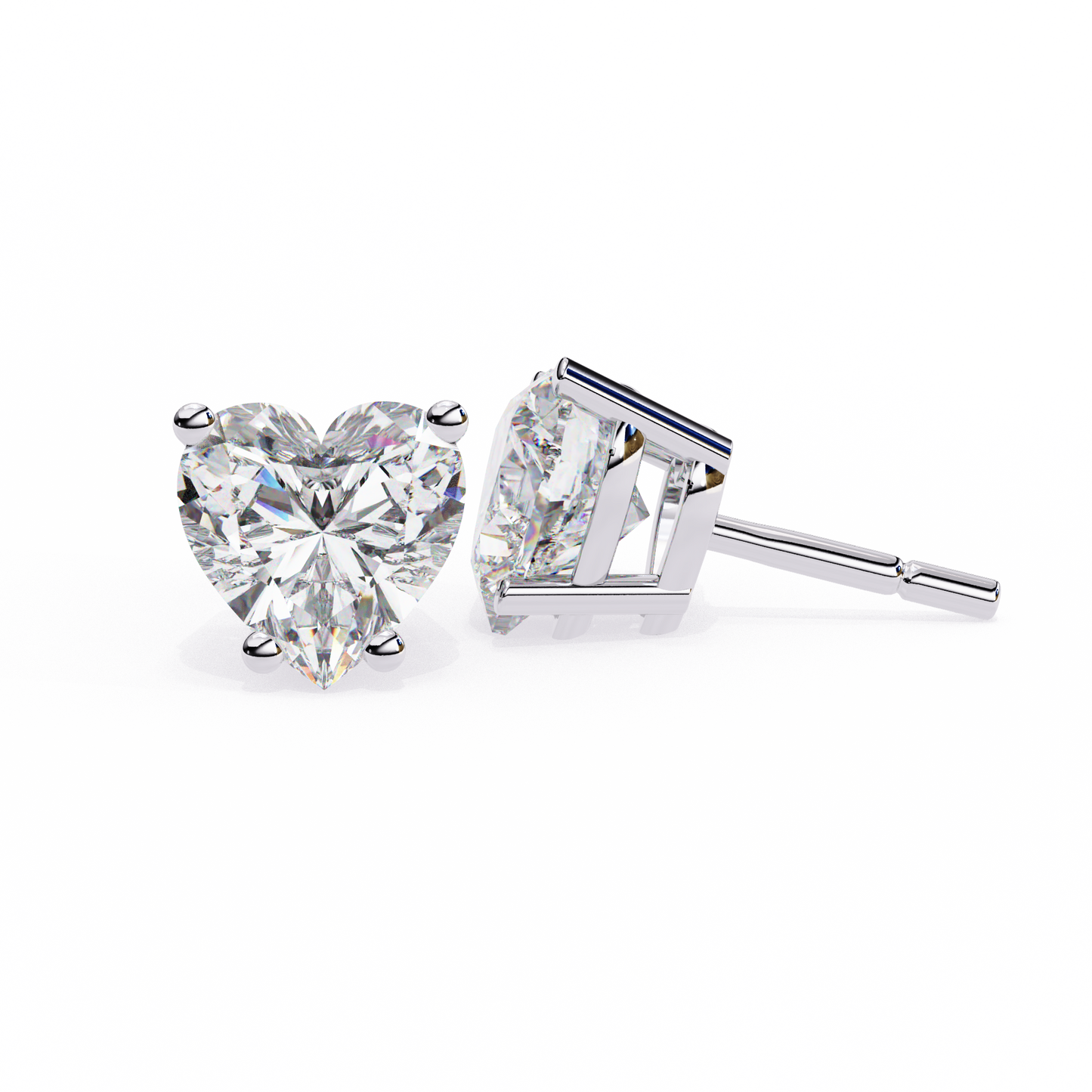 lab grown diamond | moissanite Jewellery Luxe Rebel 1.21ct Lab Grown OR Moissanite Heart Stud Earrings by Rabbito Jewels