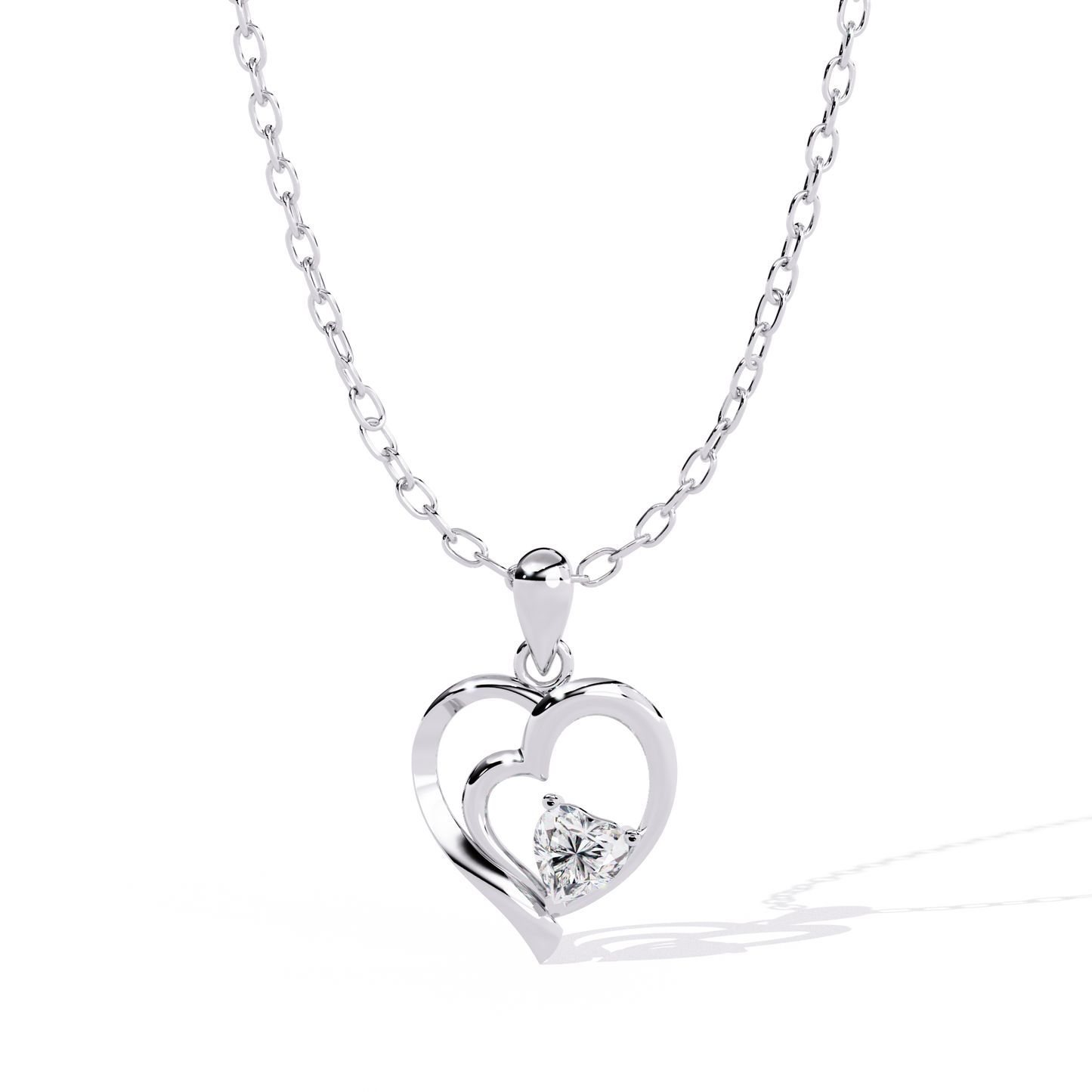 lab grown diamond | moissanite Jewellery Stunning Heart Love Lab Grown Diamond OR Moissanite Pendant Silver by Rabbito Jewels