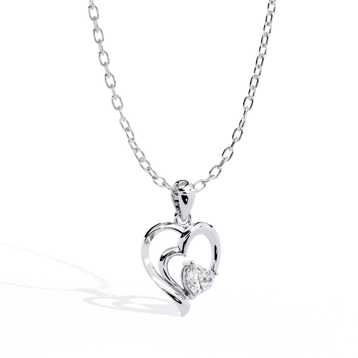 lab grown diamond | moissanite Jewellery Stunning Heart Love Lab Grown Diamond OR Moissanite Pendant by Rabbito Jewels