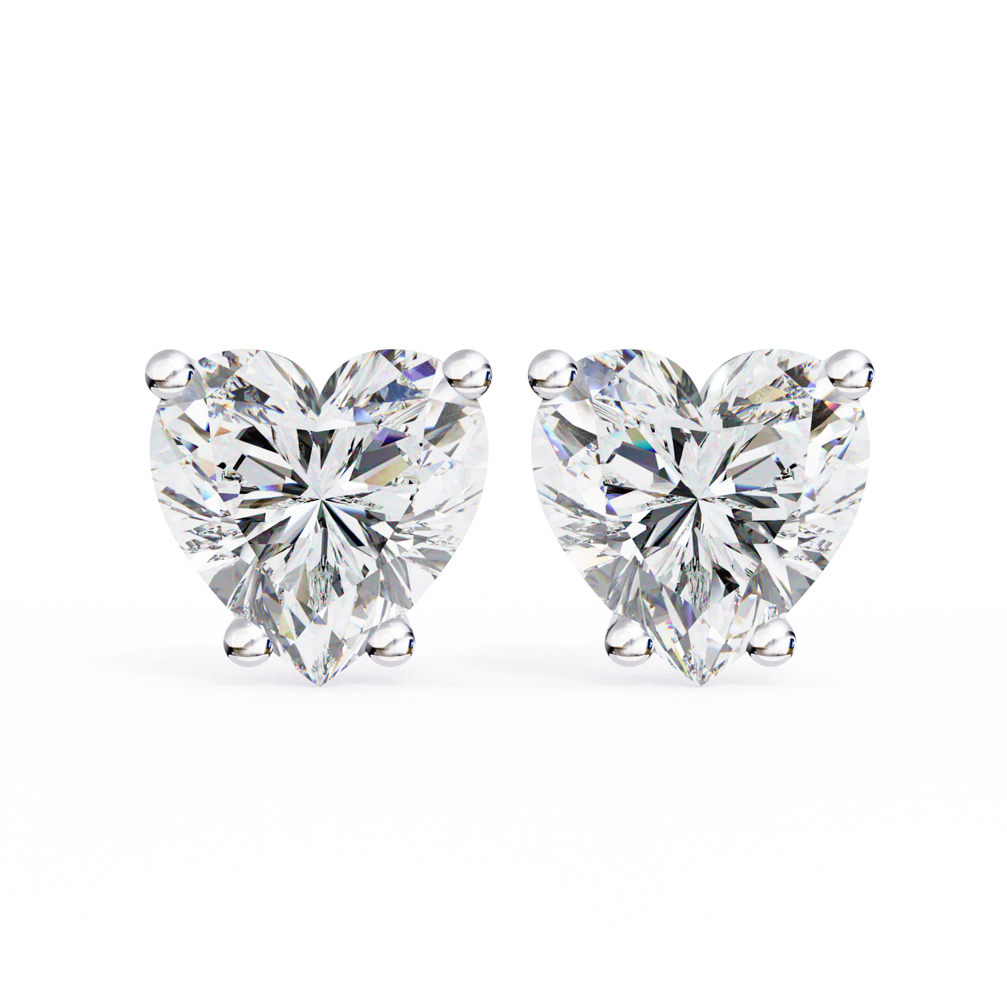 lab grown diamond | moissanite Jewellery Luxe Rebel 1.21ct Lab Grown OR Moissanite Heart Stud Earrings Silver by Rabbito Jewels