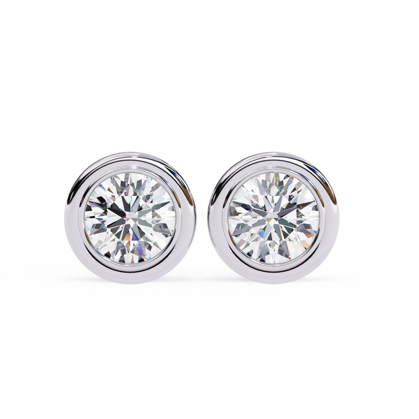 lab grown diamond | moissanite Jewellery Chrome Diva 1.28ct Lab Grown OR Moissanite Round Stud Earrings White Gold 18K by Rabbito Jewels