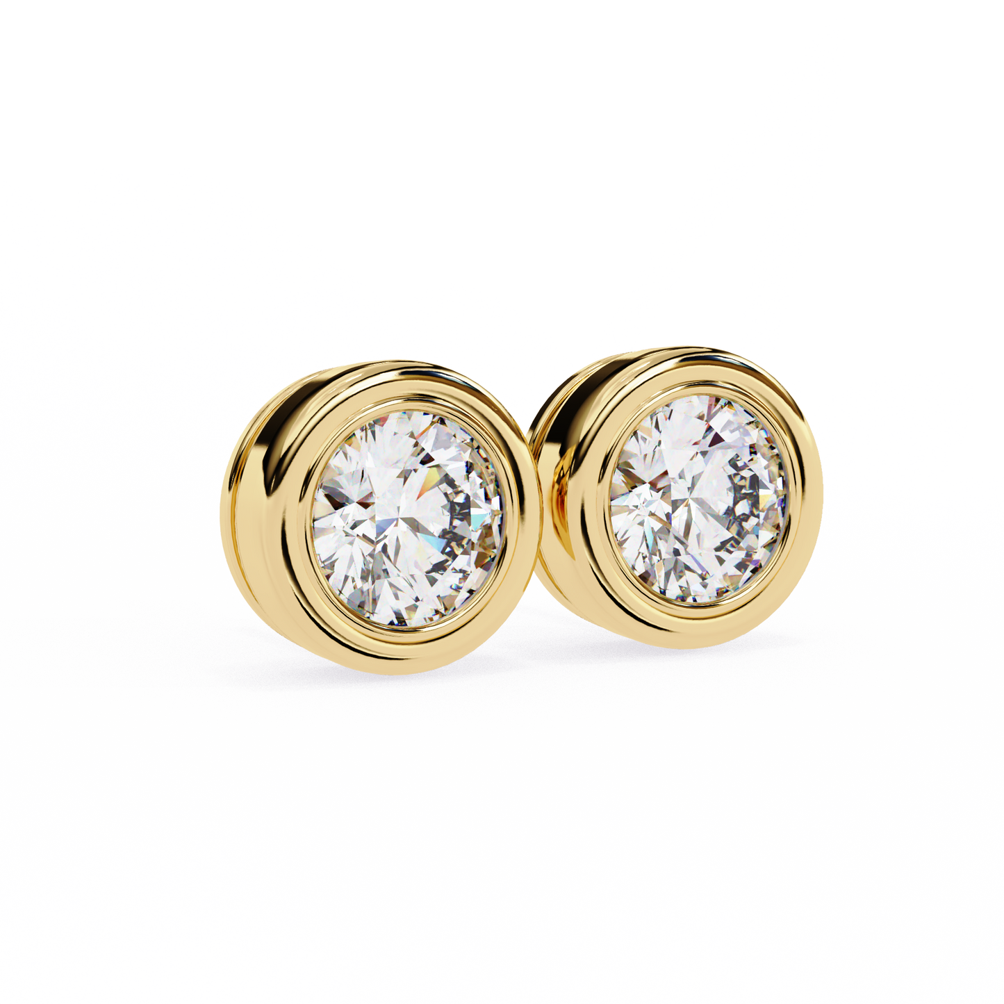 lab grown diamond | moissanite Jewellery Chrome Diva 1.28ct Lab Grown OR Moissanite Round Stud Earrings by Rabbito Jewels