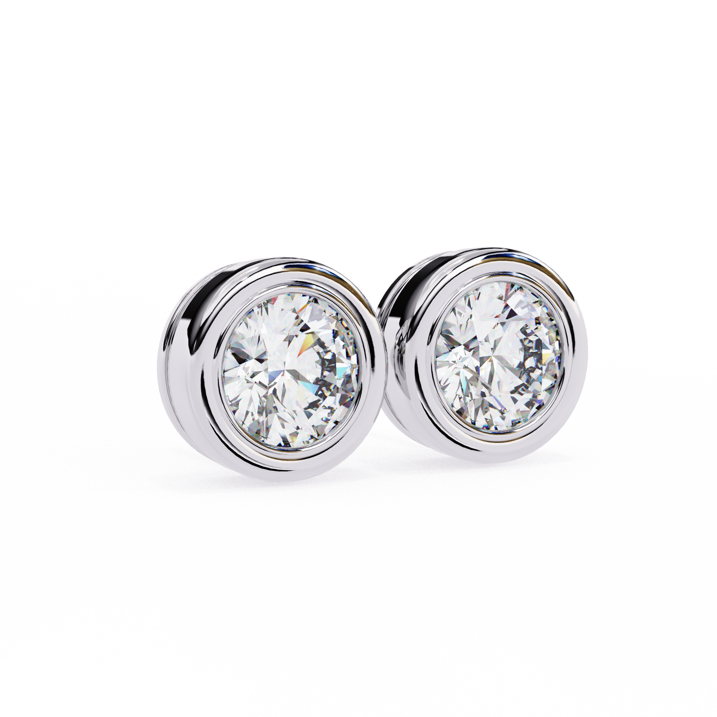 lab grown diamond | moissanite Jewellery Chrome Diva 1.28ct Lab Grown OR Moissanite Round Stud Earrings by Rabbito Jewels