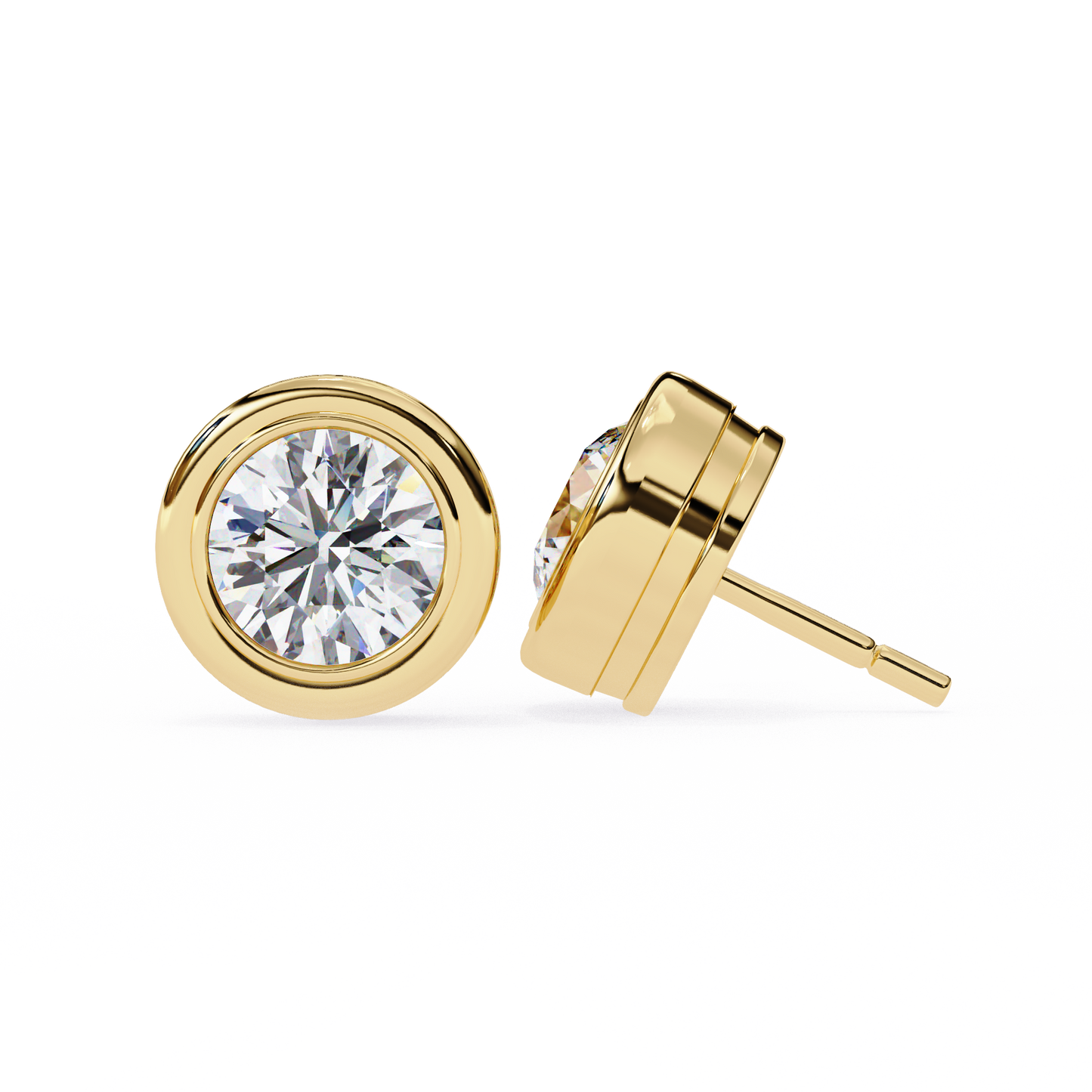 lab grown diamond | moissanite Jewellery Chrome Diva 1.28ct Lab Grown OR Moissanite Round Stud Earrings by Rabbito Jewels