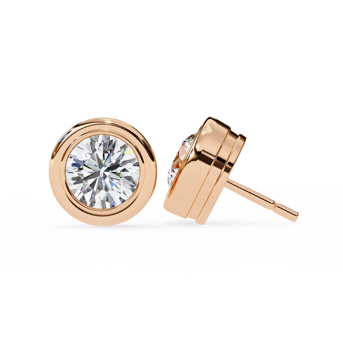 lab grown diamond | moissanite Jewellery Chrome Diva 1.28ct Lab Grown OR Moissanite Round Stud Earrings by Rabbito Jewels