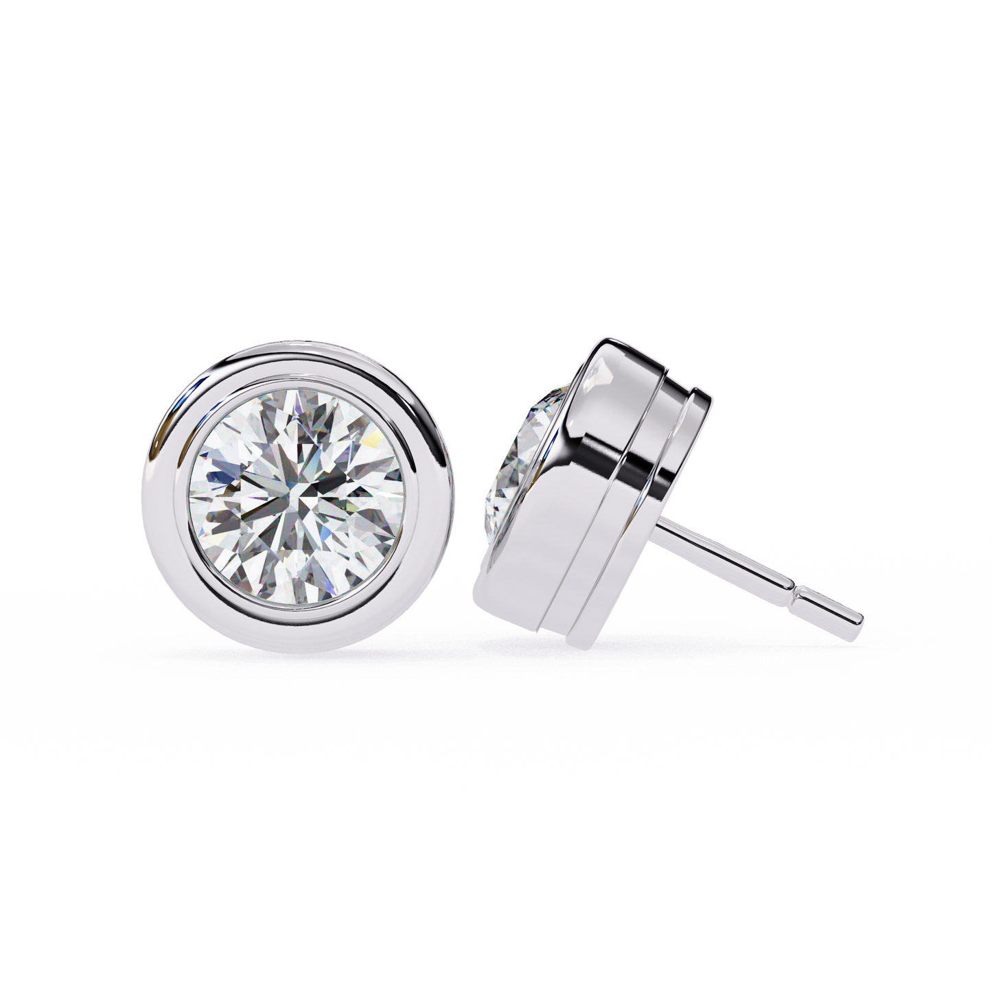 lab grown diamond | moissanite Jewellery Chrome Diva 1.28ct Lab Grown OR Moissanite Round Stud Earrings by Rabbito Jewels