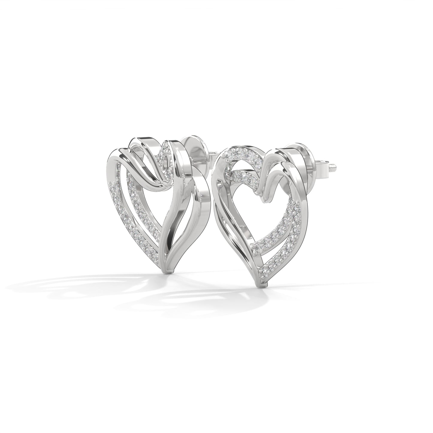 lab grown diamond | moissanite Jewellery Napier Heart Lab Grown Diamond OR Moissanite Earrings by Rabbito Jewels