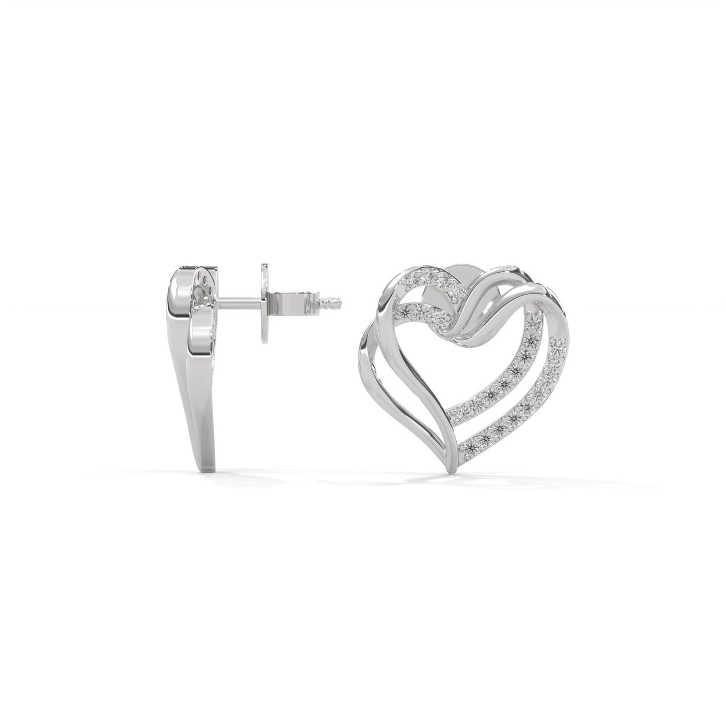lab grown diamond | moissanite Jewellery Napier Heart Lab Grown Diamond OR Moissanite Earrings by Rabbito Jewels
