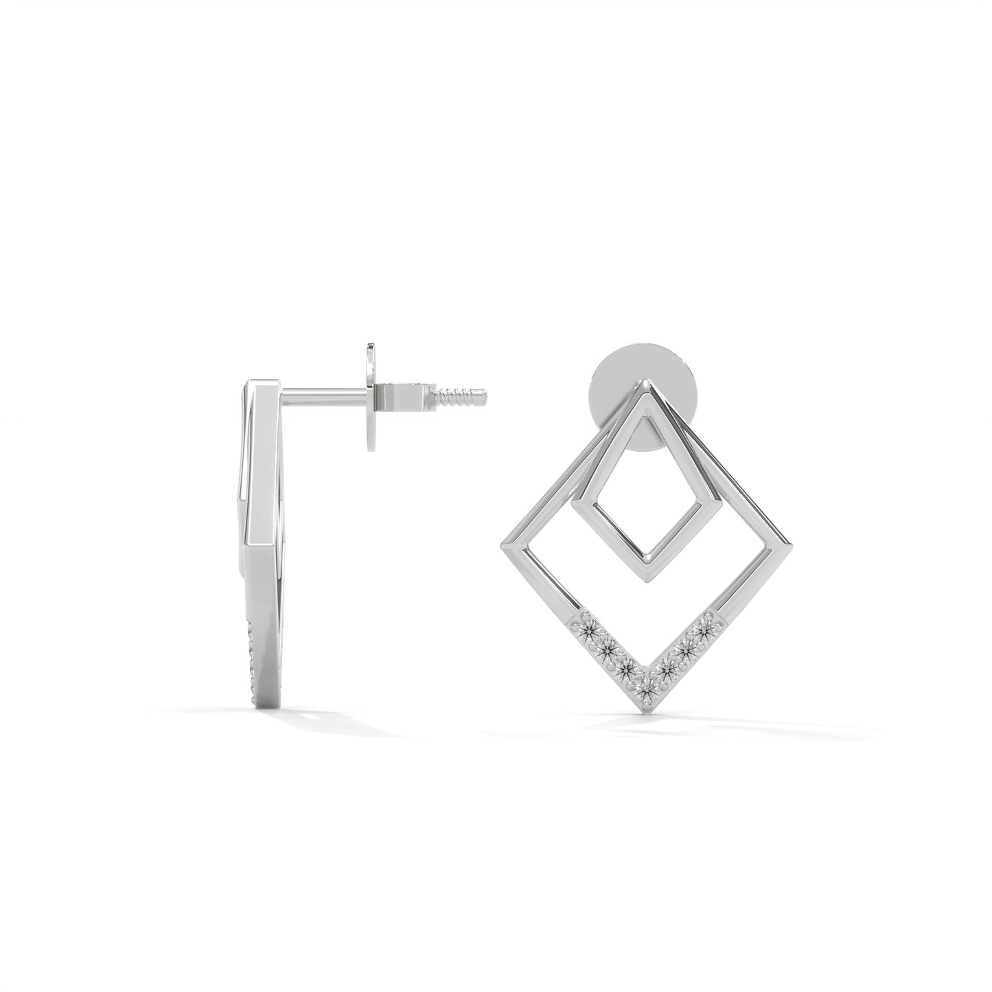 lab grown diamond | moissanite Jewellery Trendy Western Lab Grown Diamond OR Moissanite Earrings by Rabbito Jewels