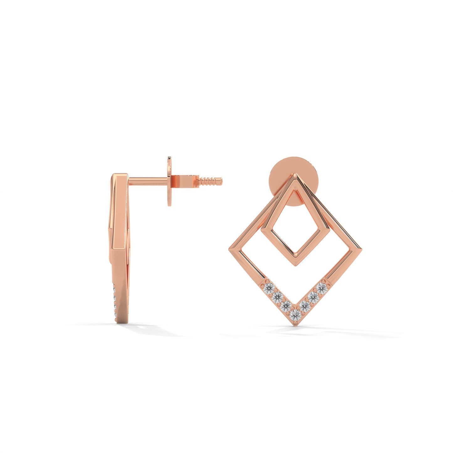 lab grown diamond | moissanite Jewellery Trendy Western Lab Grown Diamond OR Moissanite Earrings by Rabbito Jewels