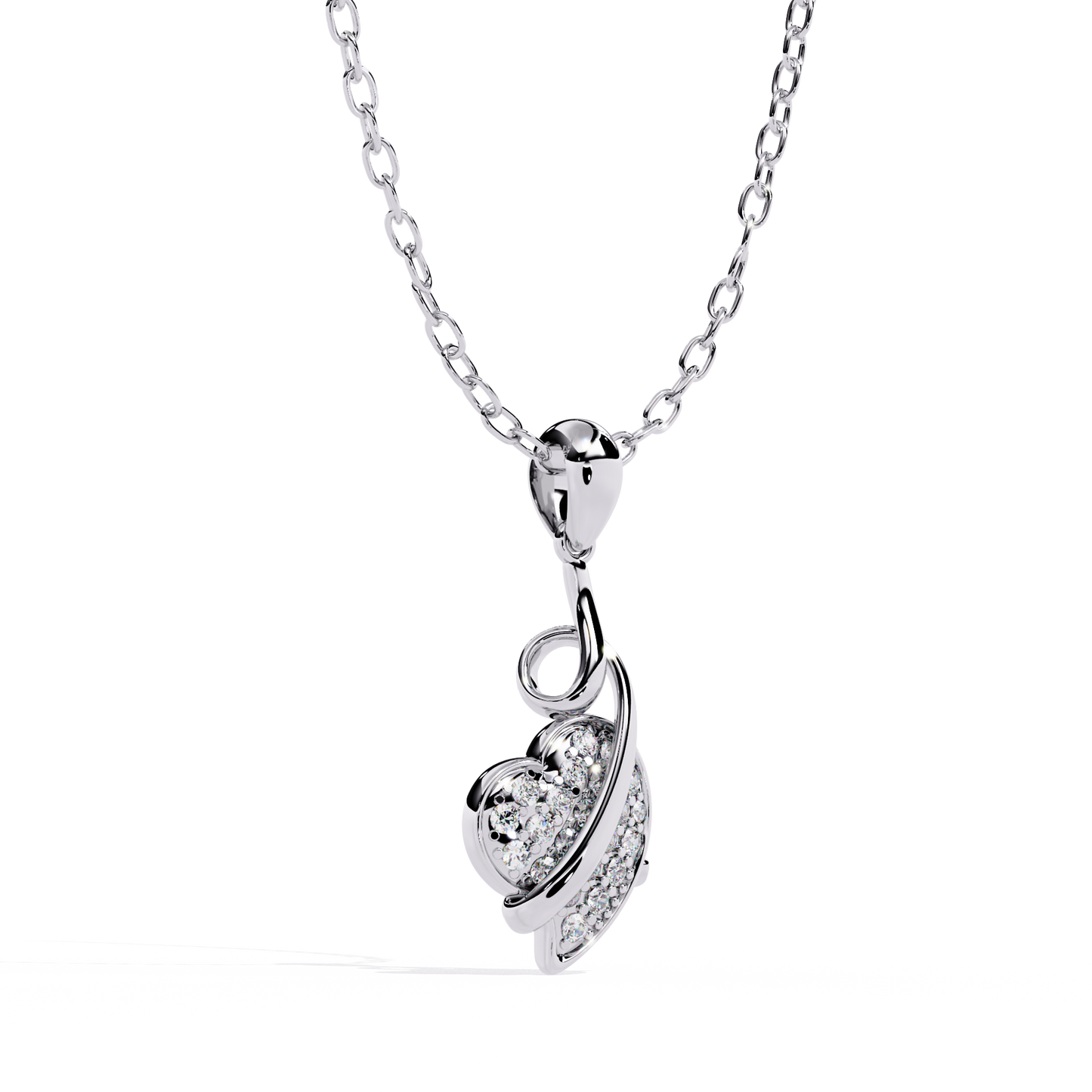 lab grown diamond | moissanite Jewellery Snack Heart Lab Grown Diamond OR Moissanite Pendant by Rabbito Jewels
