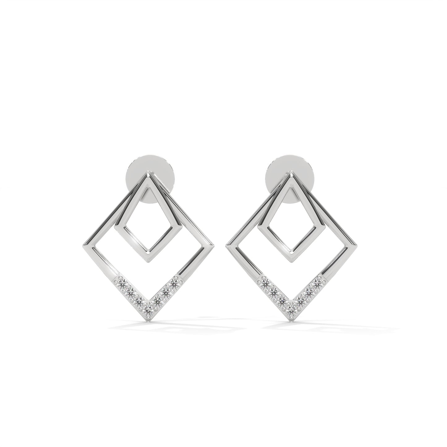 lab grown diamond | moissanite Jewellery Trendy Western Lab Grown Diamond OR Moissanite Earrings Silver by Rabbito Jewels