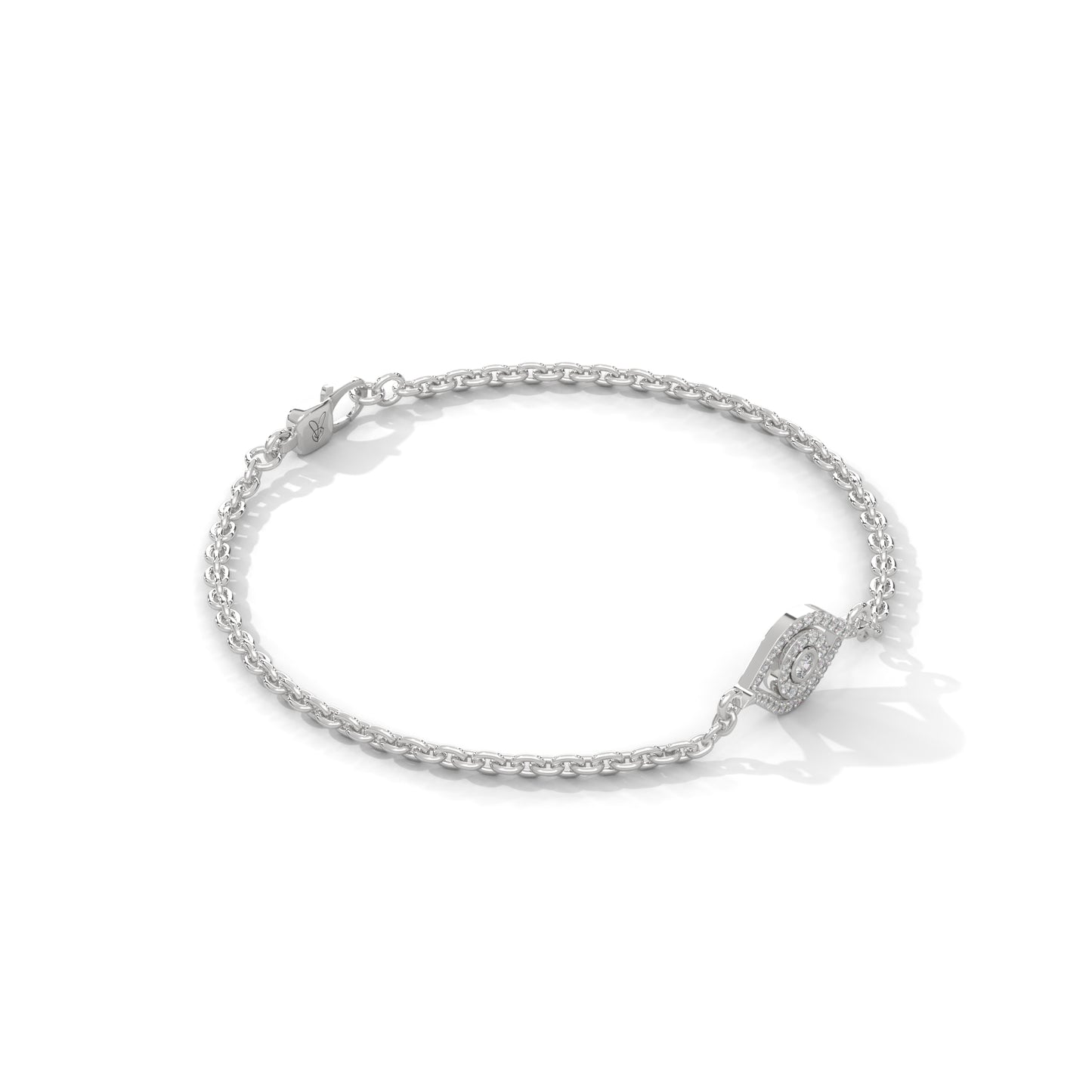 lab grown diamond | moissanite Jewellery Leaf Evil Eye Lab Grown Diamond OR Moissanite Bracelet by Rabbito Jewels