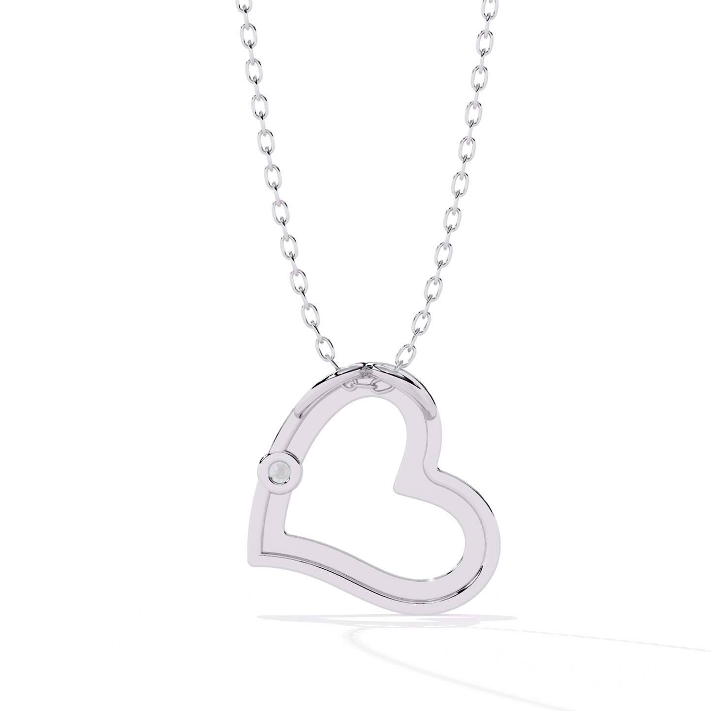 lab grown diamond | moissanite Jewellery Moon Heart Lab Grown Diamond OR Moissanite Pendant by Rabbito Jewels