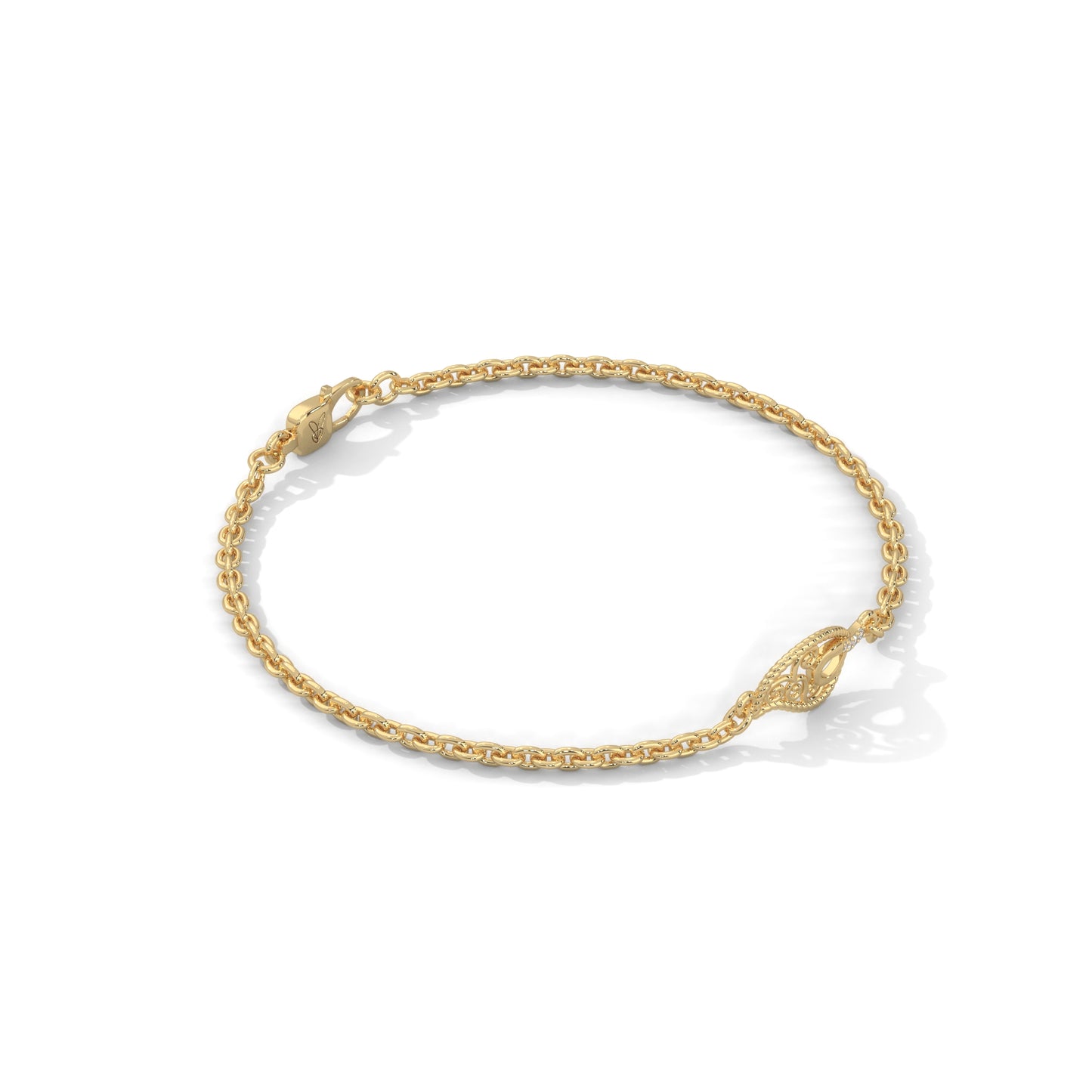 lab grown diamond | moissanite Jewellery Twisted Leaf Lab Grown Diamond OR Moissanite Bracelet by Rabbito Jewels