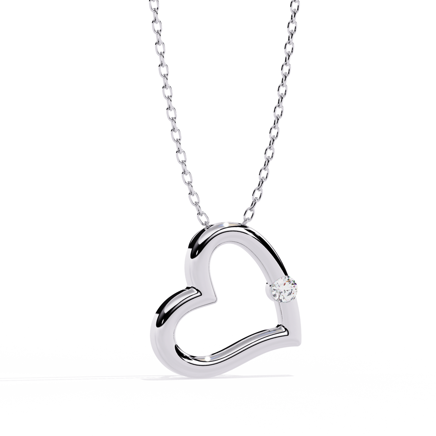 lab grown diamond | moissanite Jewellery Moon Heart Lab Grown Diamond OR Moissanite Pendant by Rabbito Jewels