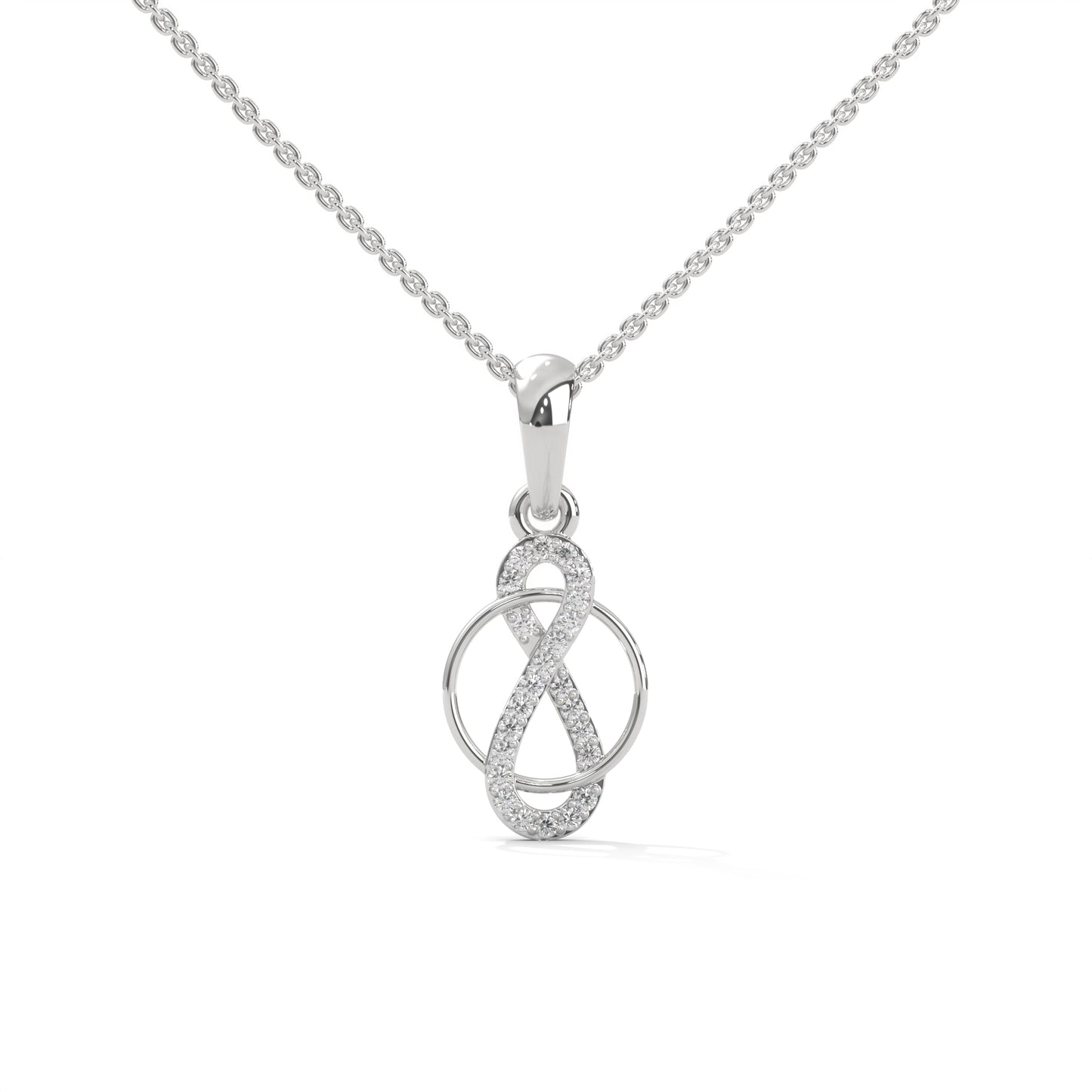 lab grown diamond | moissanite Jewellery Loop of Infinity Lab Grown Diamond OR Moissanite Pendant White Gold 14K by Rabbito Jewels