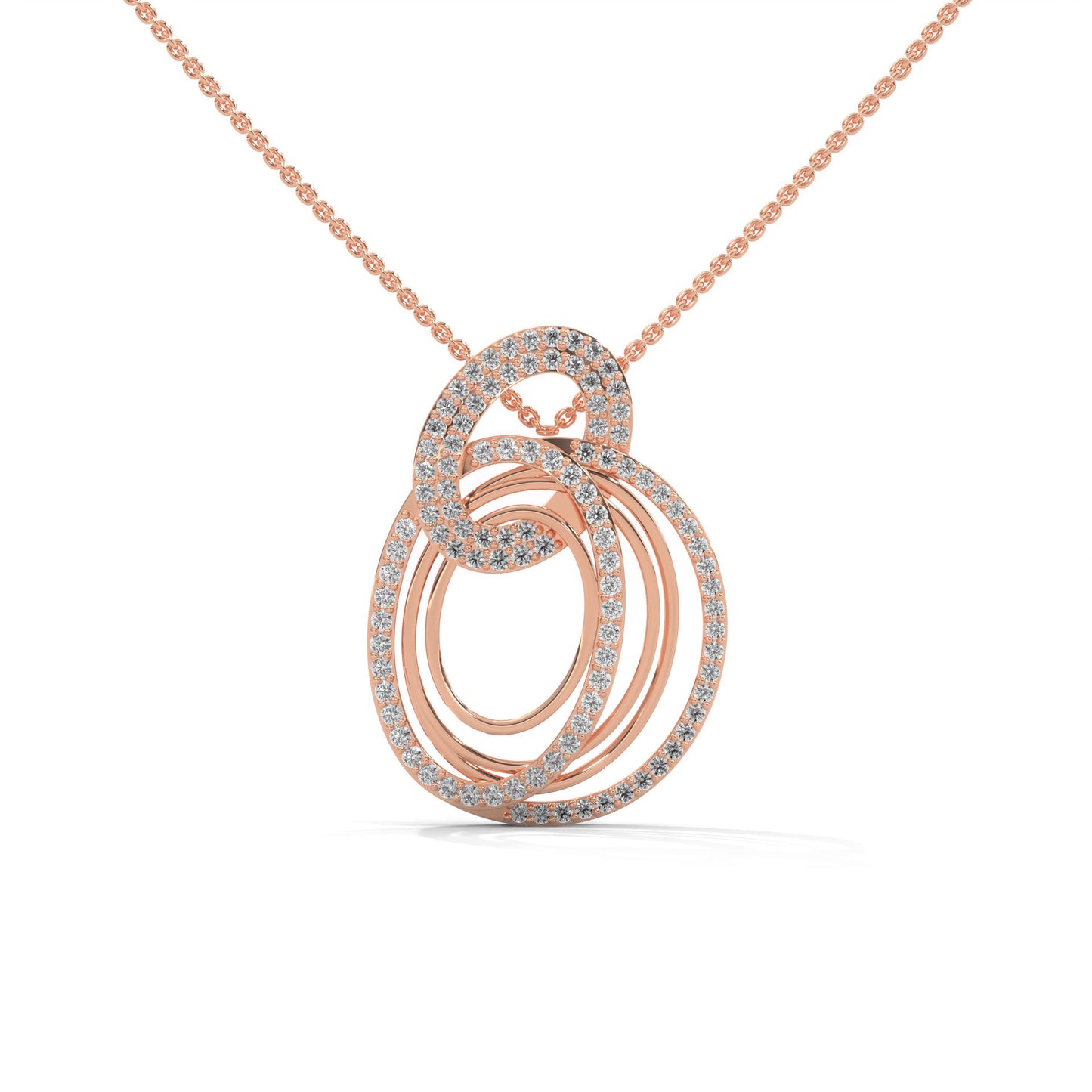lab grown diamond | moissanite Jewellery Whirling Lab Grown Diamond OR Moissanite Pendant Rose Gold 14K by Rabbito Jewels