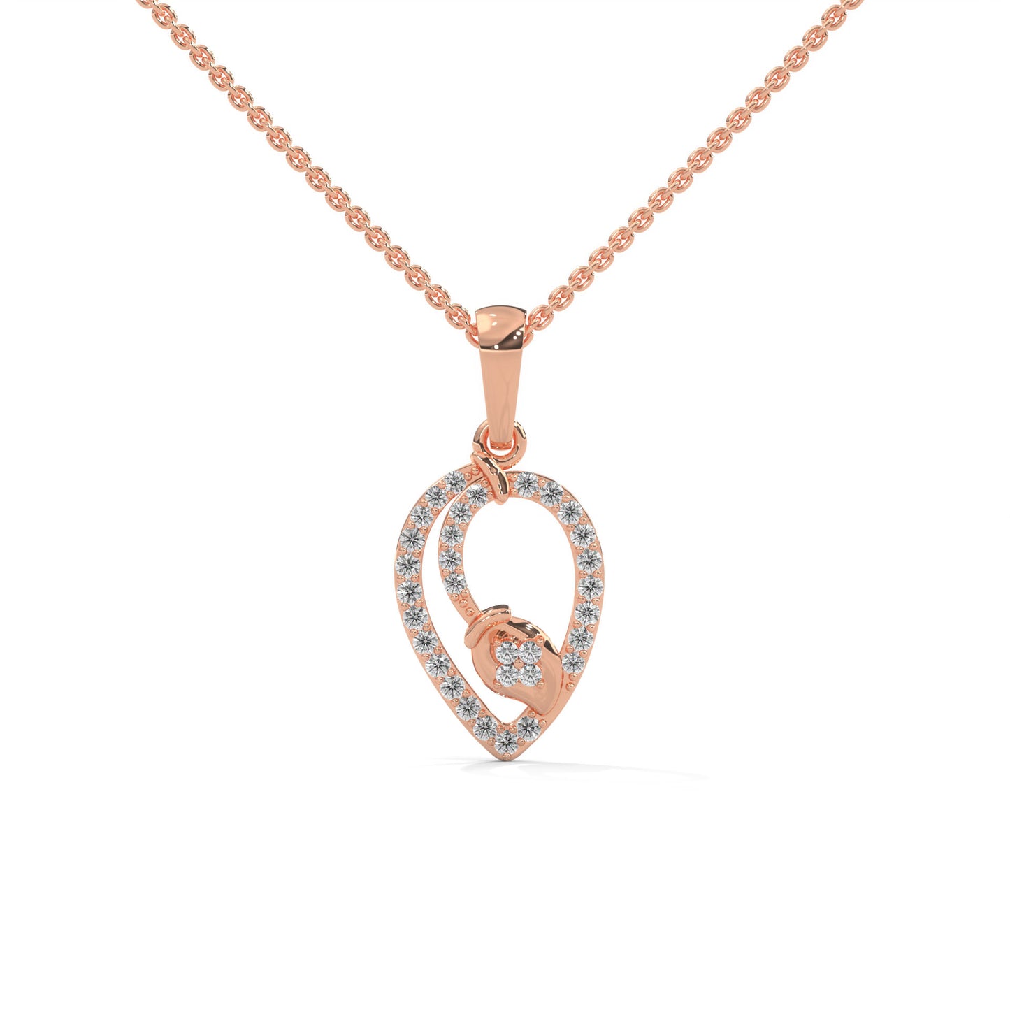 lab grown diamond | moissanite Jewellery Toned Lab Grown Diamond OR Moissanite Pendant Rose Gold 18K by Rabbito Jewels