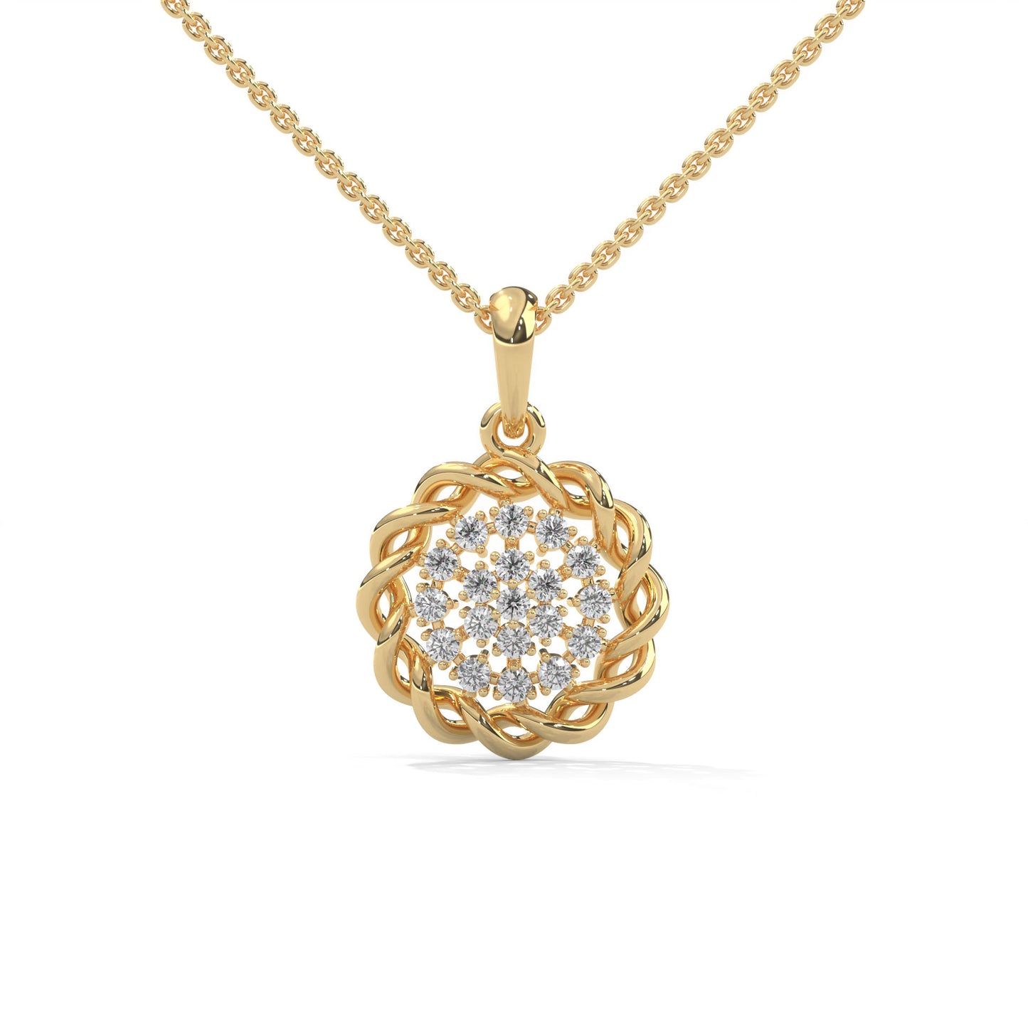 lab grown diamond | moissanite Jewellery Whimsical Fantasies Lab Grown Diamond OR Moissanite Pendant Yellow Gold 14K by Rabbito Jewels