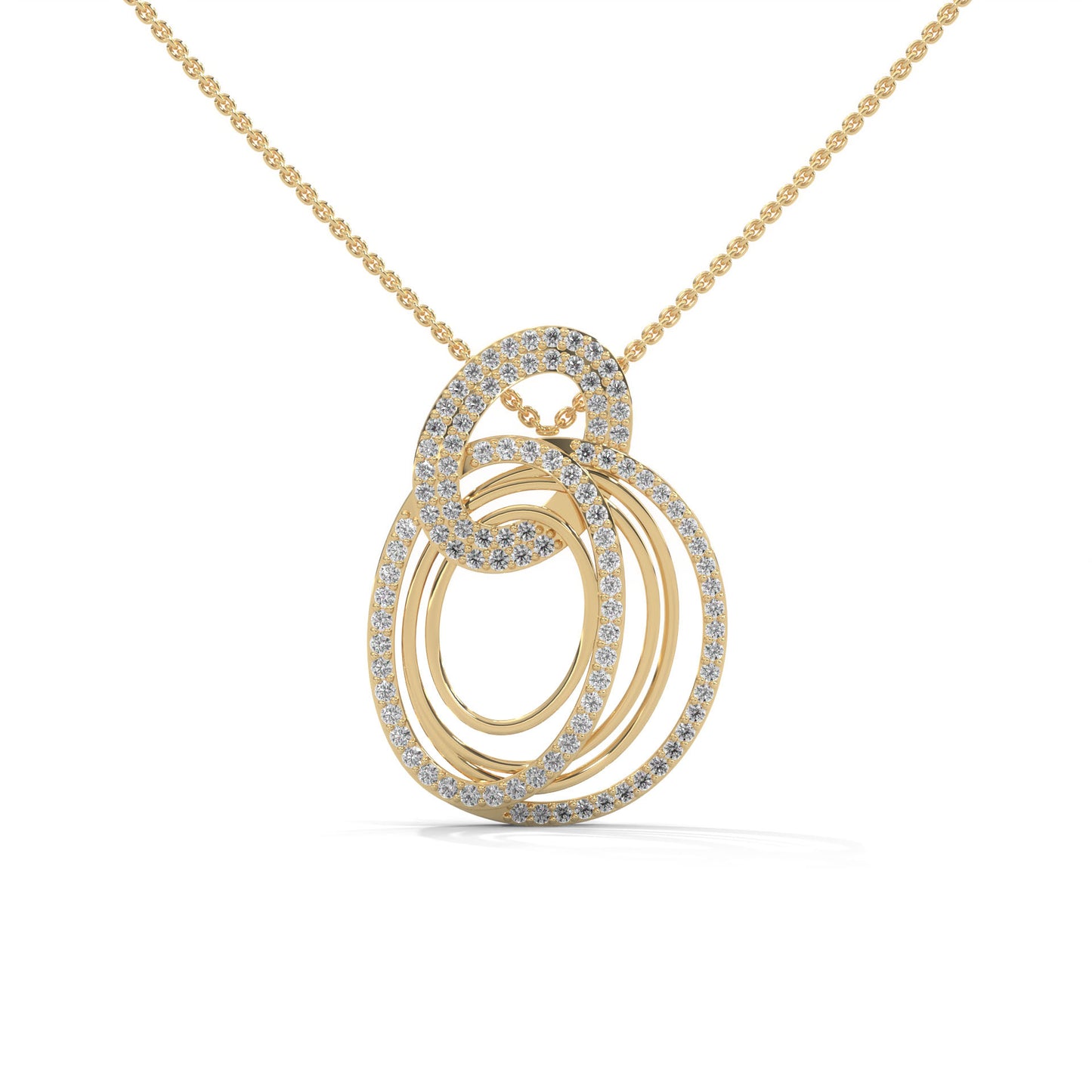 lab grown diamond | moissanite Jewellery Whirling Lab Grown Diamond OR Moissanite Pendant Yellow Gold 18K by Rabbito Jewels