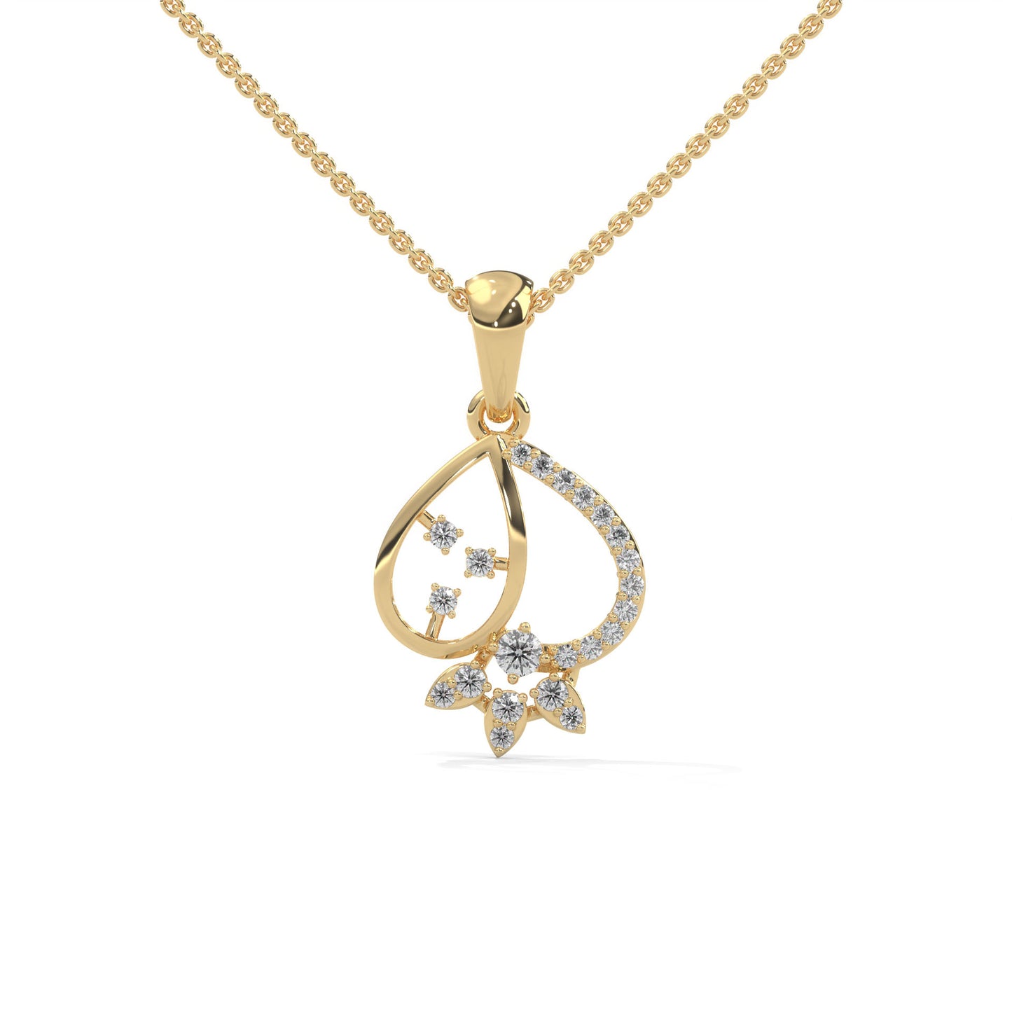 lab grown diamond | moissanite Jewellery Fancy Eclectic Lab Grown Diamond OR Moissanite Pendant Yellow Gold 18K by Rabbito Jewels
