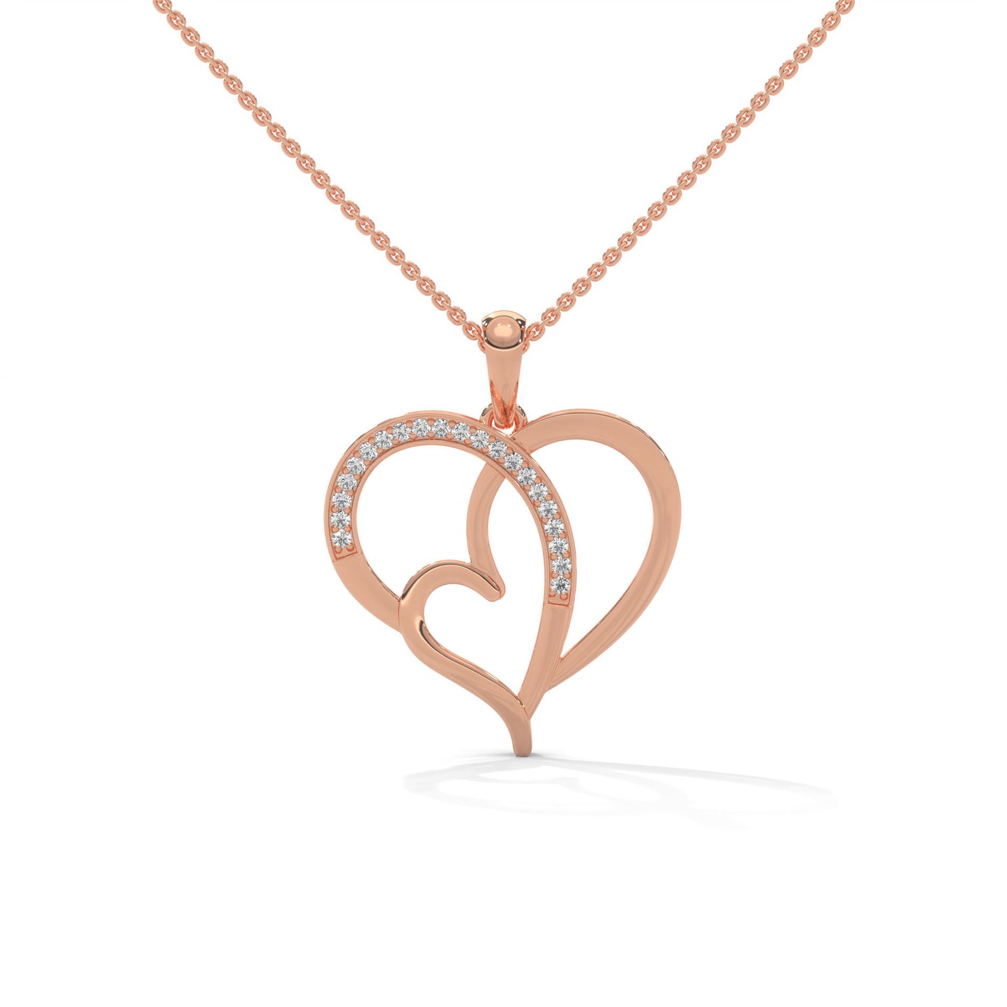 lab grown diamond | moissanite Jewellery Dual Toned Lab Grown Diamond OR Moissanite Pendant Rose Gold 18K by Rabbito Jewels