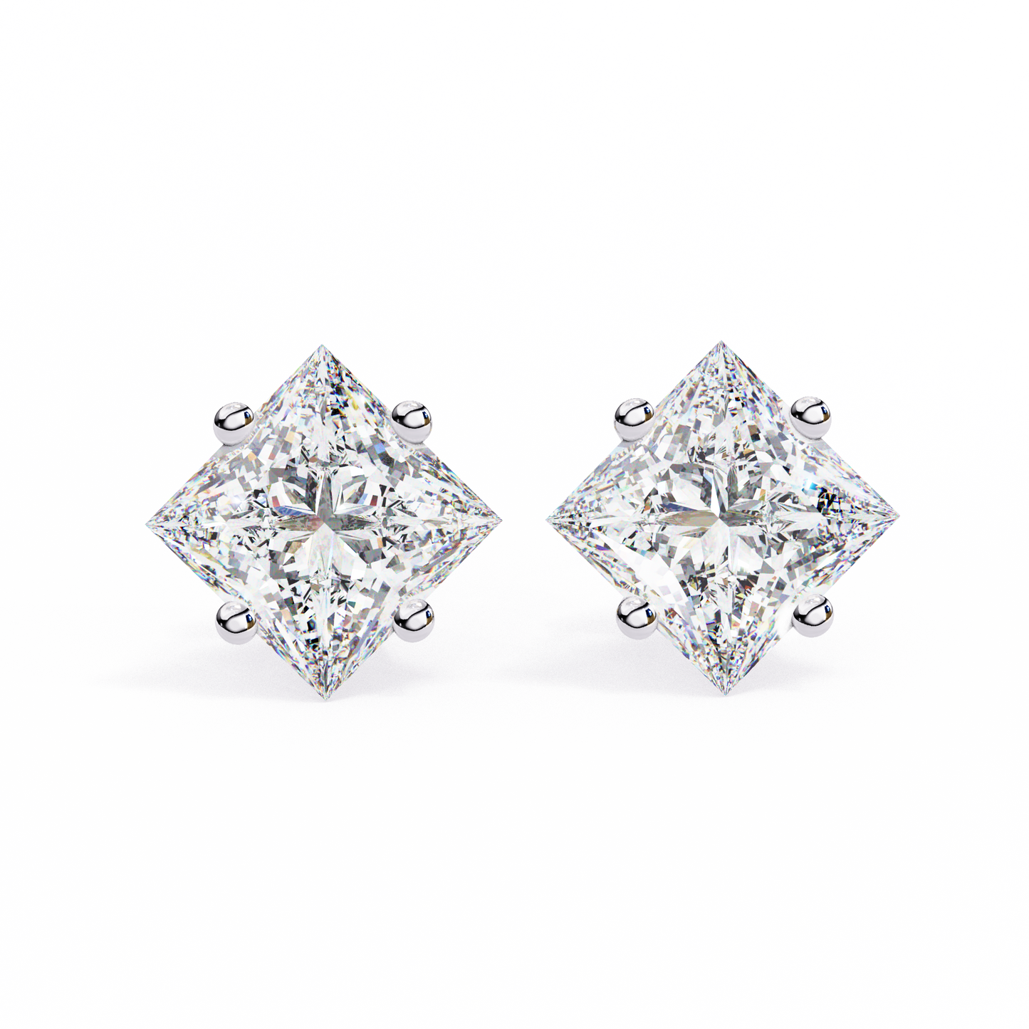 lab grown diamond | moissanite Jewellery Eternal Grace Lab Grown OR Moissanite Stud Earrings Silver by Rabbito Jewels