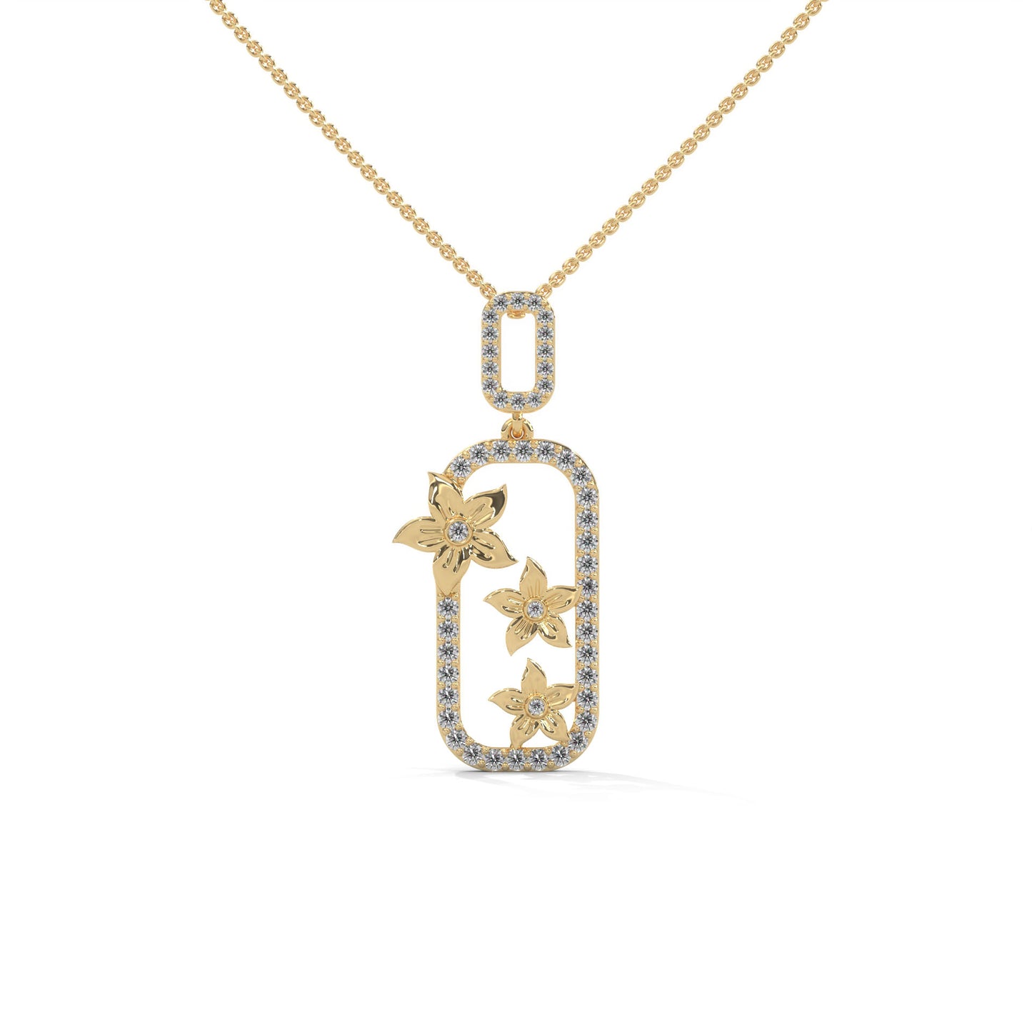 lab grown diamond | moissanite Jewellery Spring Lab Grown Diamond OR Moissanite Pendant Yellow Gold 14K by Rabbito Jewels