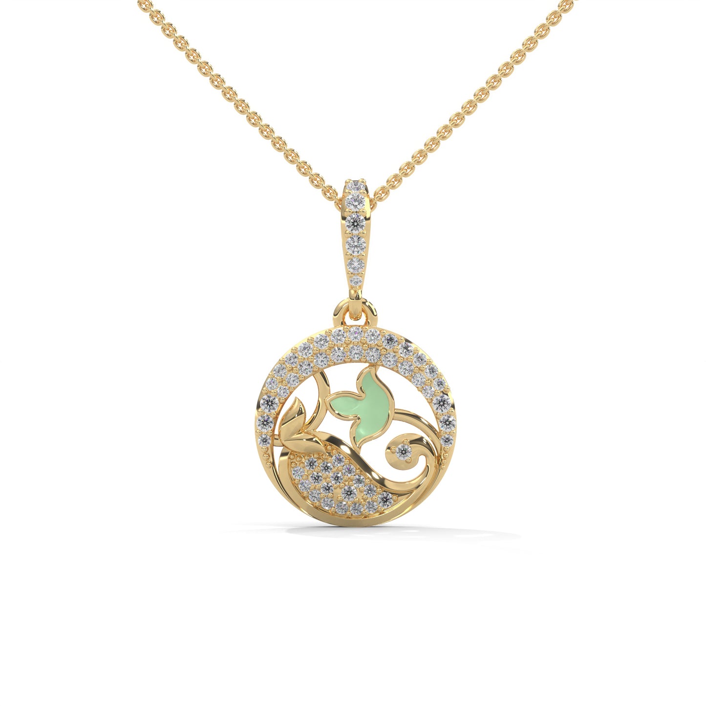 lab grown diamond | moissanite Jewellery Queenie Lab Grown Diamond OR Moissanite Pendant Yellow Gold 14K by Rabbito Jewels