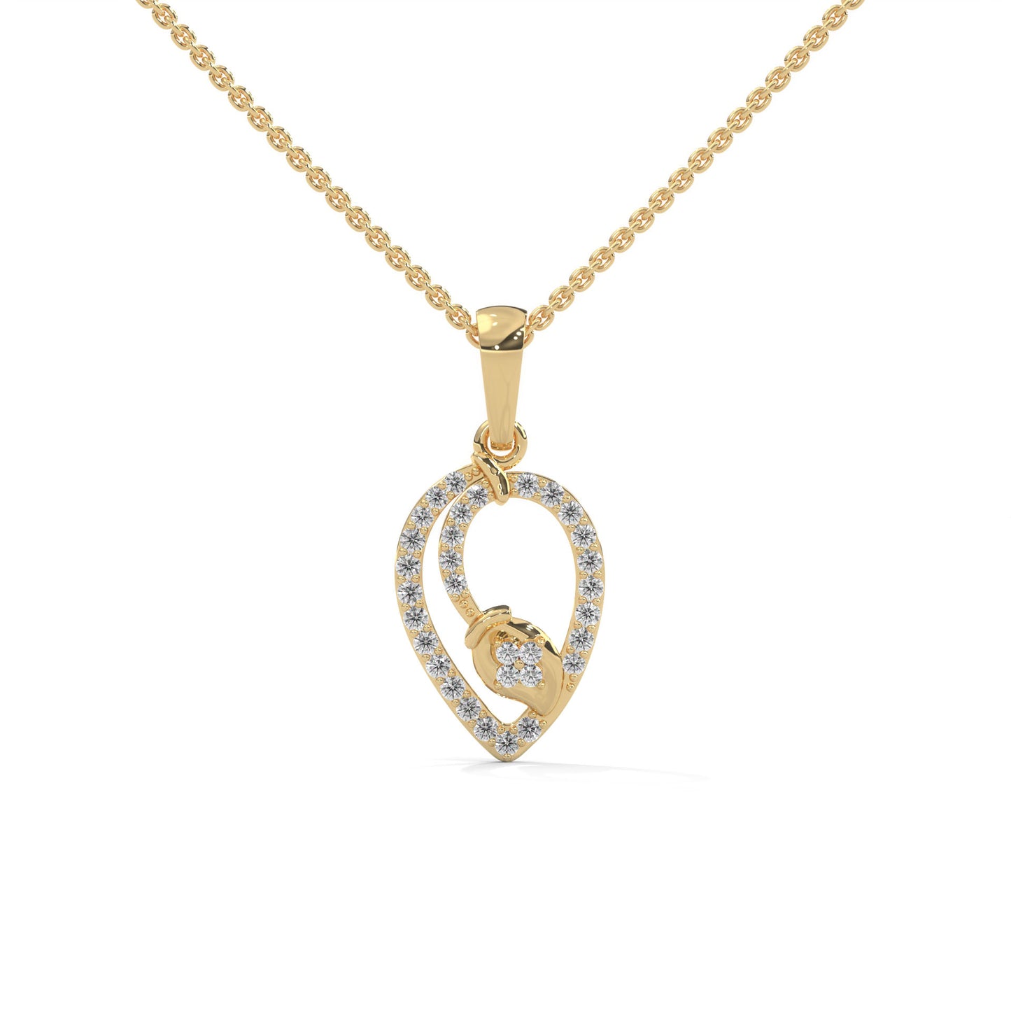 lab grown diamond | moissanite Jewellery Toned Lab Grown Diamond OR Moissanite Pendant Yellow Gold 14K by Rabbito Jewels