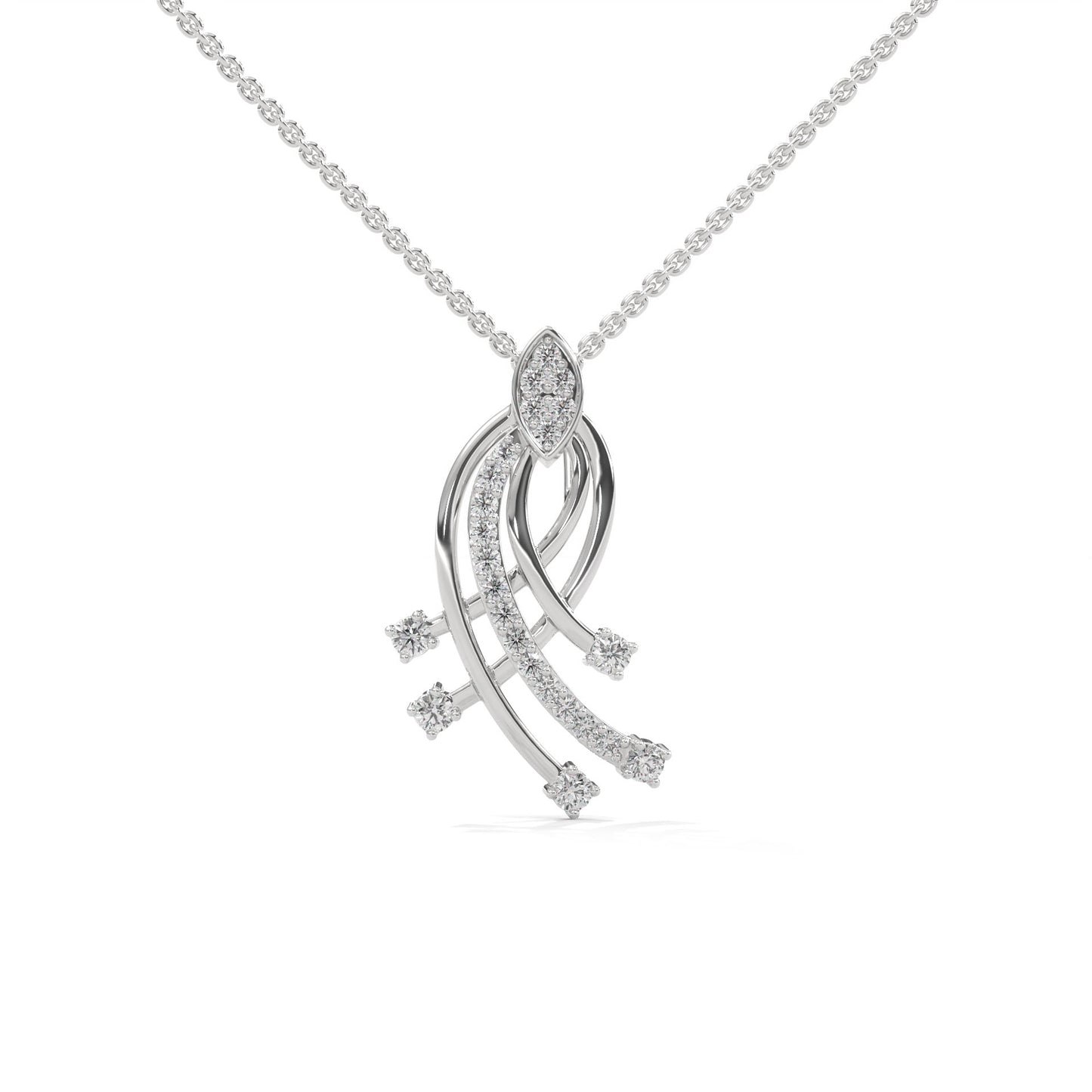 lab grown diamond | moissanite Jewellery Vignette Lab Grown Diamond OR Moissanite Pendant White Gold 18K by Rabbito Jewels
