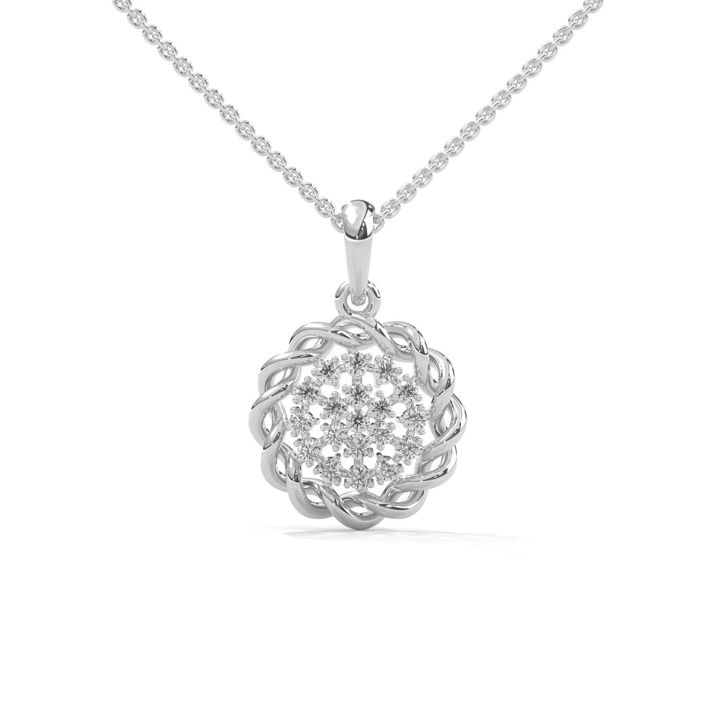 lab grown diamond | moissanite Jewellery Whimsical Fantasies Lab Grown Diamond OR Moissanite Pendant White Gold 18K by Rabbito Jewels