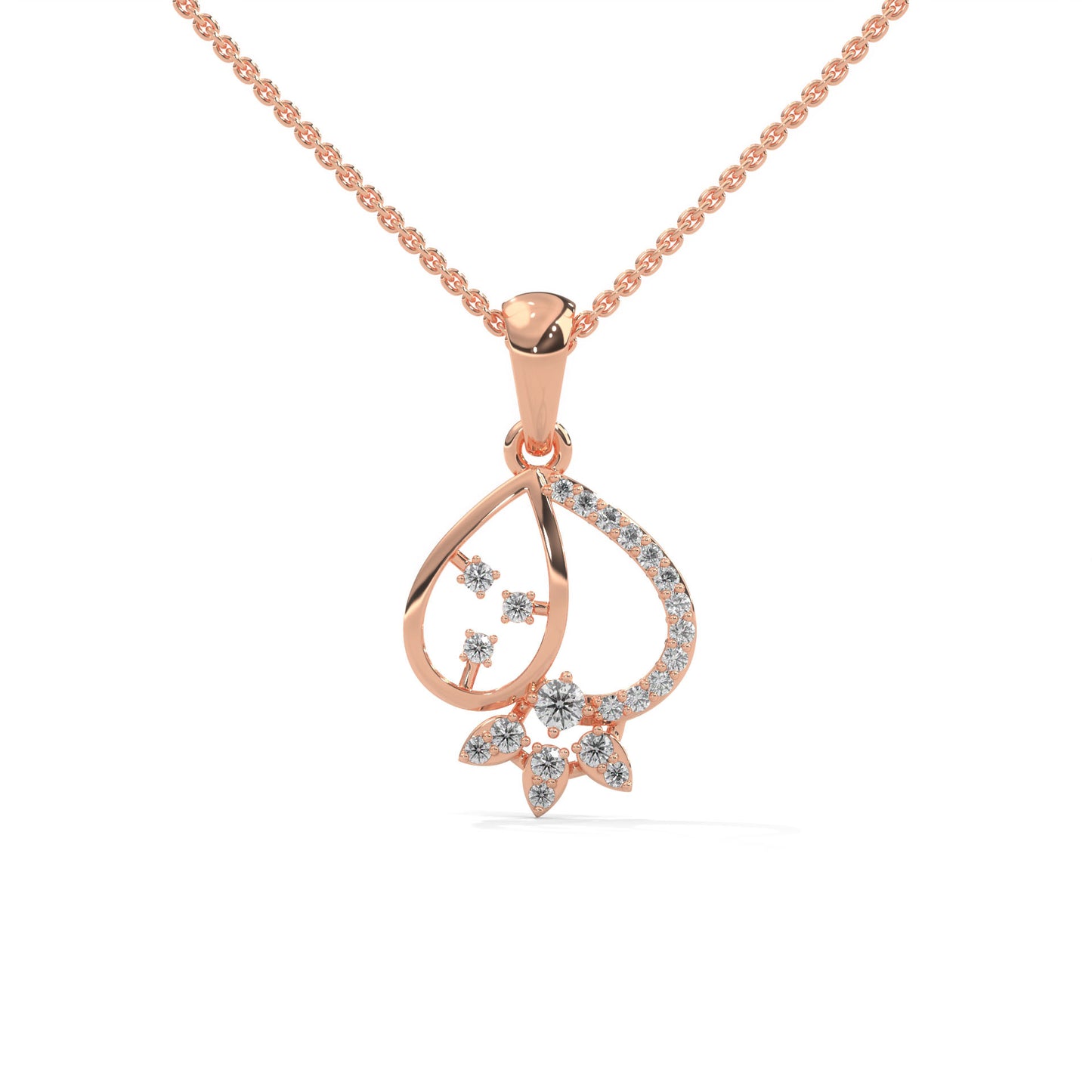 lab grown diamond | moissanite Jewellery Fancy Eclectic Lab Grown Diamond OR Moissanite Pendant Rose Gold 14K by Rabbito Jewels