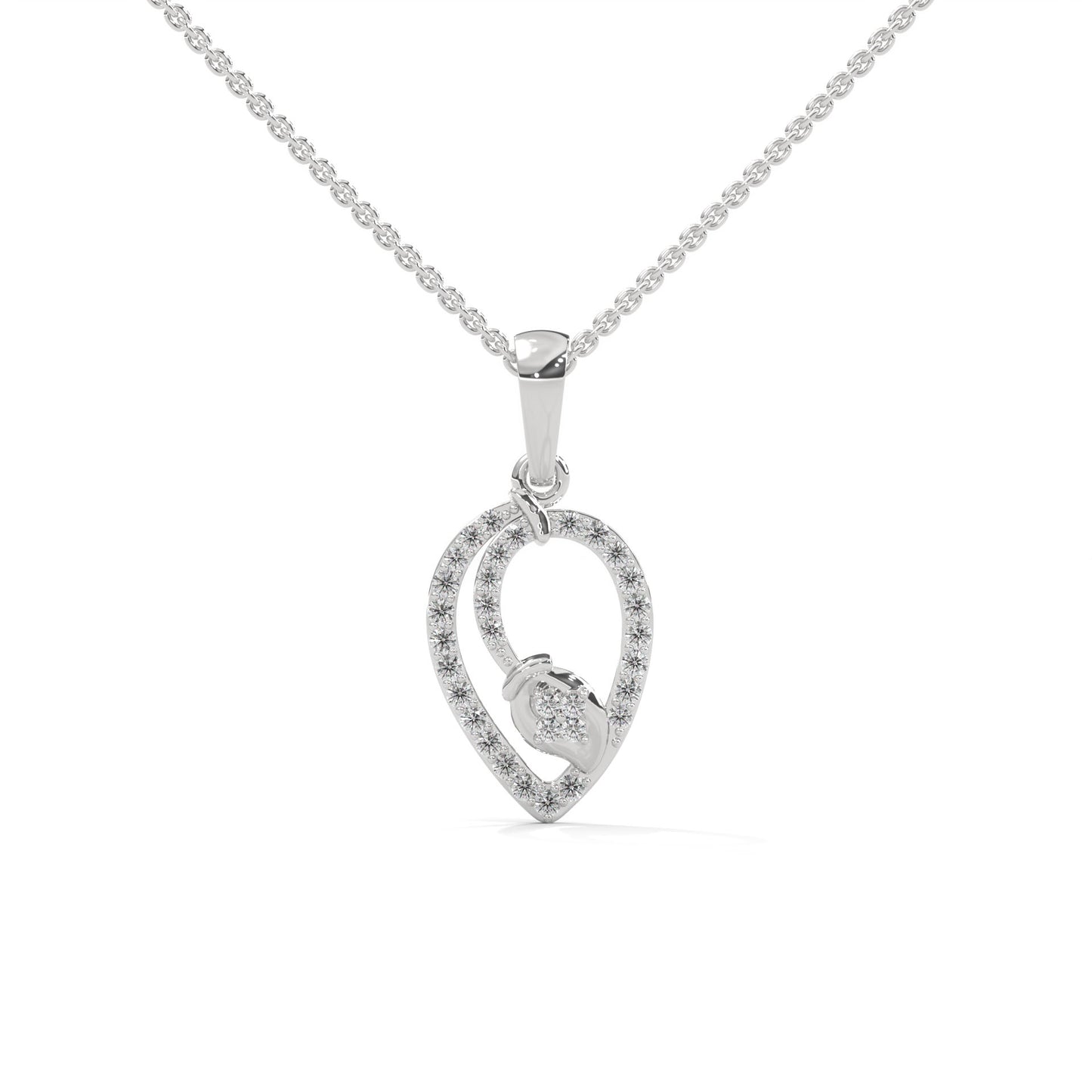 lab grown diamond | moissanite Jewellery Toned Lab Grown Diamond OR Moissanite Pendant White Gold 18K by Rabbito Jewels