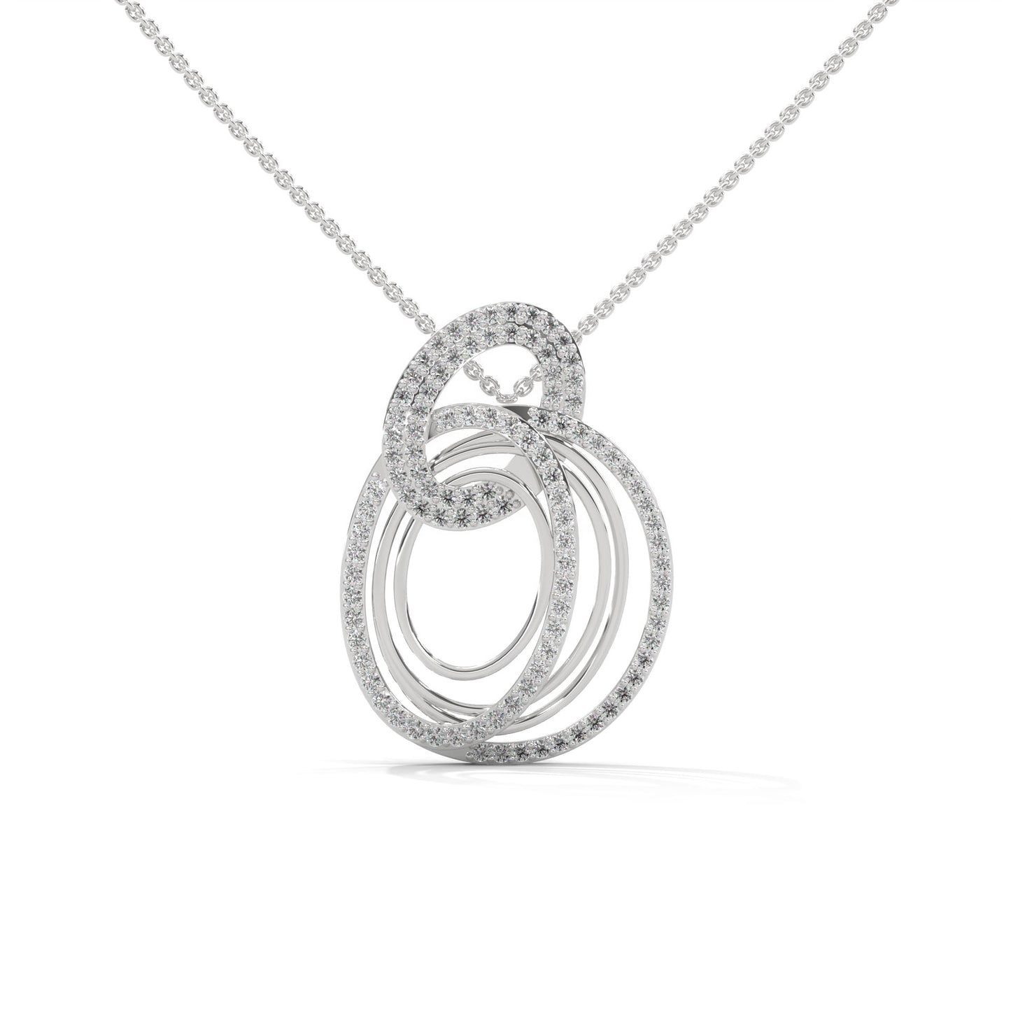 lab grown diamond | moissanite Jewellery Whirling Lab Grown Diamond OR Moissanite Pendant White Gold 14K by Rabbito Jewels