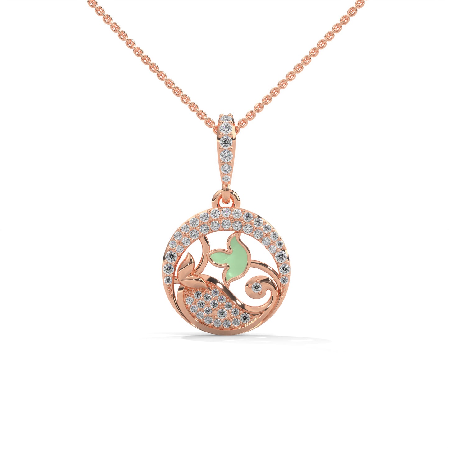 lab grown diamond | moissanite Jewellery Queenie Lab Grown Diamond OR Moissanite Pendant Rose Gold 14K by Rabbito Jewels