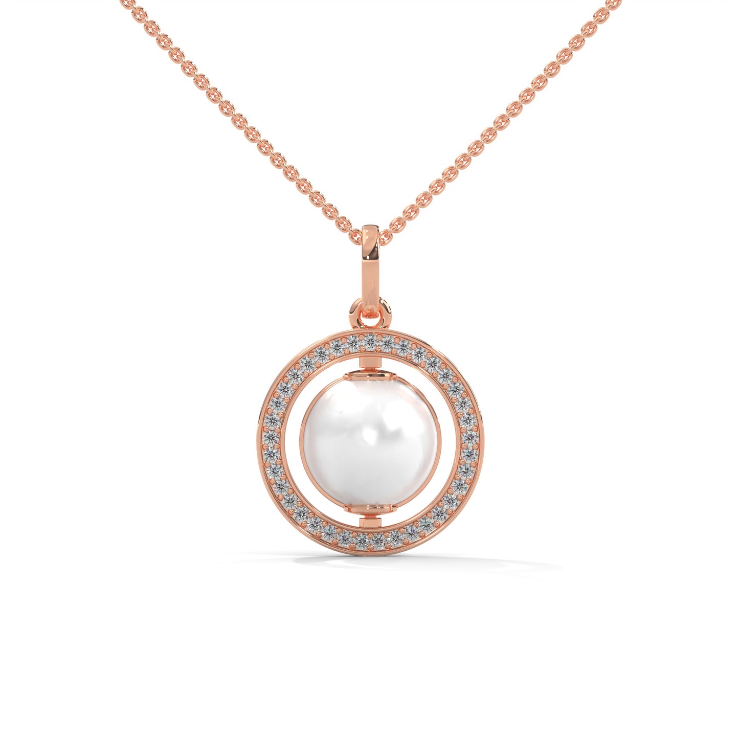 lab grown diamond | moissanite Jewellery Moon Toned Lab Grown Diamond OR Moissanite Pendant Rose Gold 14K by Rabbito Jewels