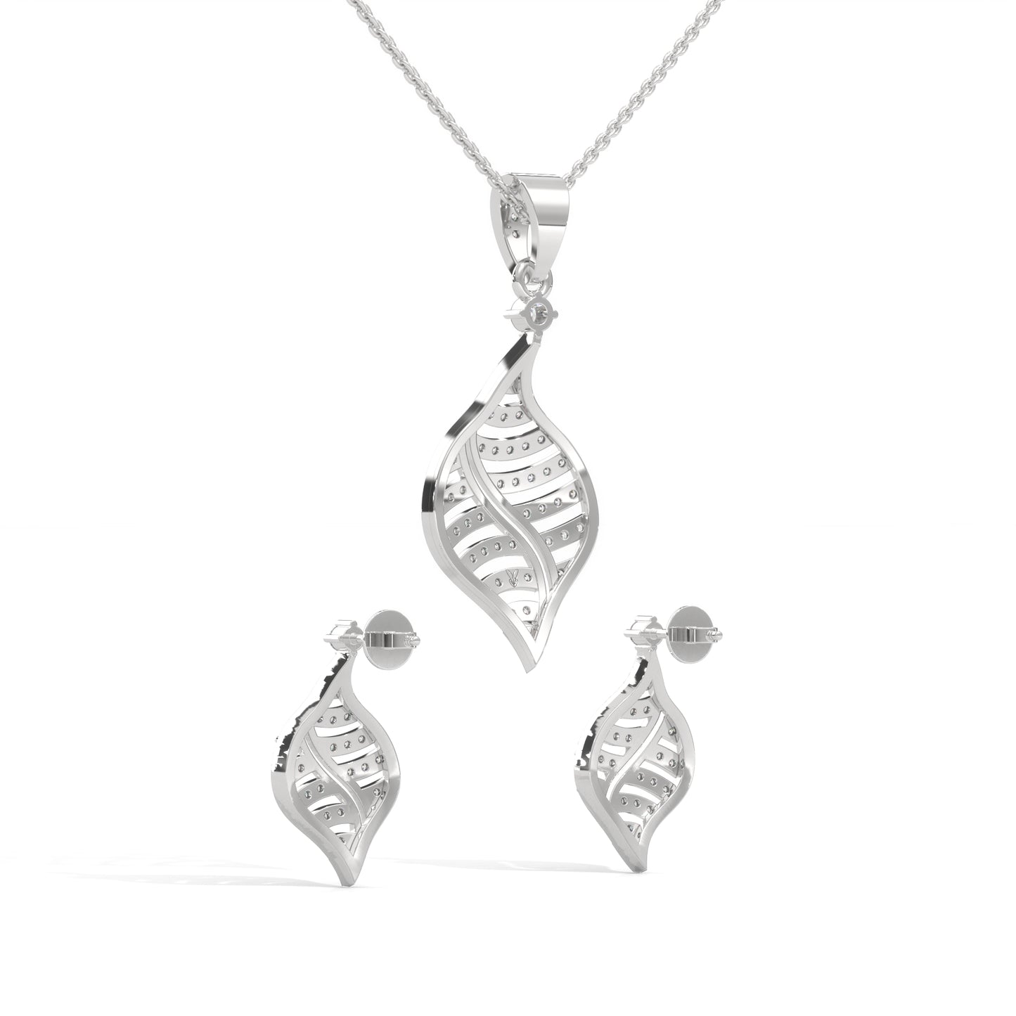 lab grown diamond | moissanite Jewellery Senco Leaf Lab Grown Diamond OR Moissanite Pendant by Rabbito Jewels