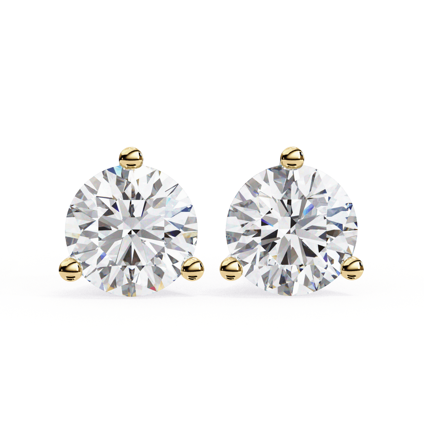 lab grown diamond | moissanite Jewellery Royal Whisper Lab Grown Diamond OR Moissanite Stud Earrings Yellow Gold 18K by Rabbito Jewels