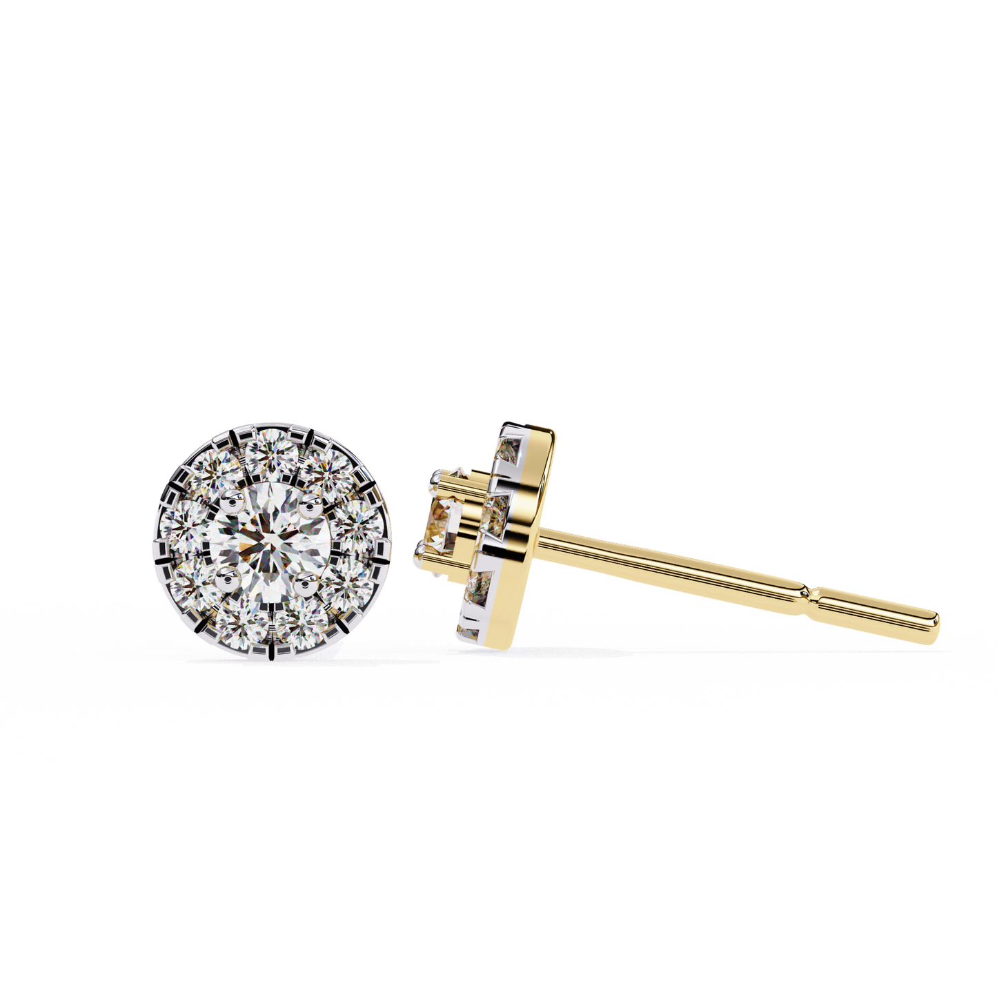 lab grown diamond | moissanite Jewellery Enchanted Forest Lab Grown OR Moissanite Halo Earrings by Rabbito Jewels