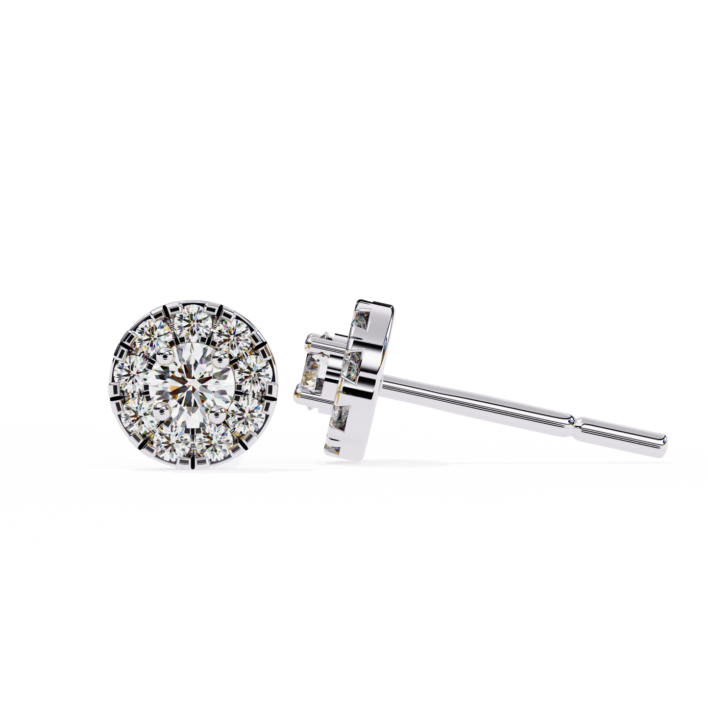 lab grown diamond | moissanite Jewellery Enchanted Forest Lab Grown OR Moissanite Halo Earrings by Rabbito Jewels