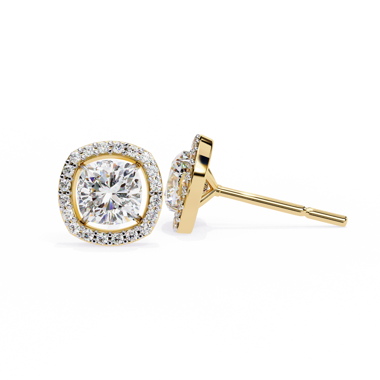 lab grown diamond | moissanite Jewellery Mystic Rain Lab Grown Diamond OR Moissanite Halo Earrings by Rabbito Jewels